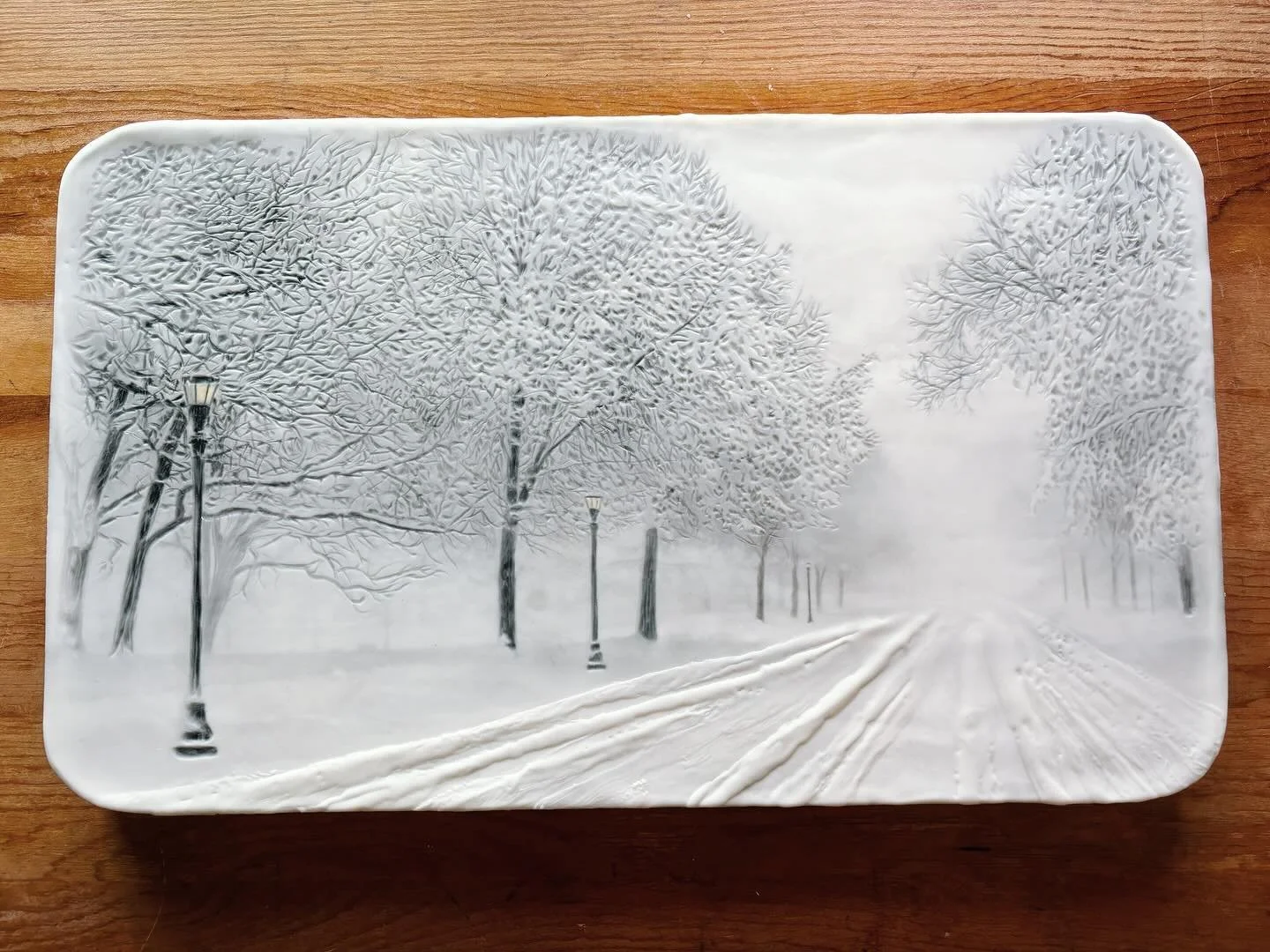 I dream of this snowy street. 
.
.
#encausticphotography #encaustic #encausticpainting #encausticart #minnesotaartist