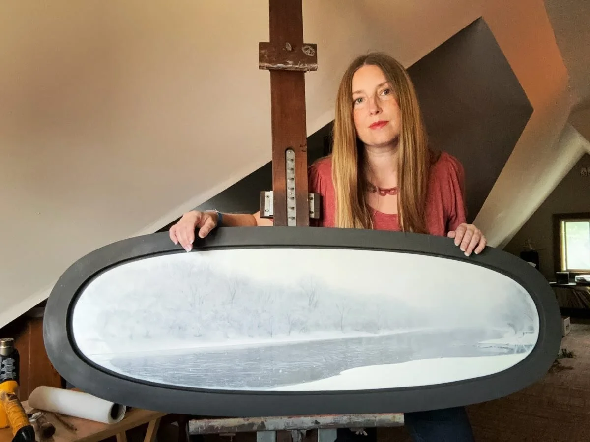 No, it&rsquo;s not a surfboard&mdash;just the oddest-shaped encaustic I&rsquo;ve ever done. I love it, and it somehow turned out exactly how I pictured it.
.
.
#encausticphotography #encausticartist #mnartist #artistsoninstagram #artiststudio