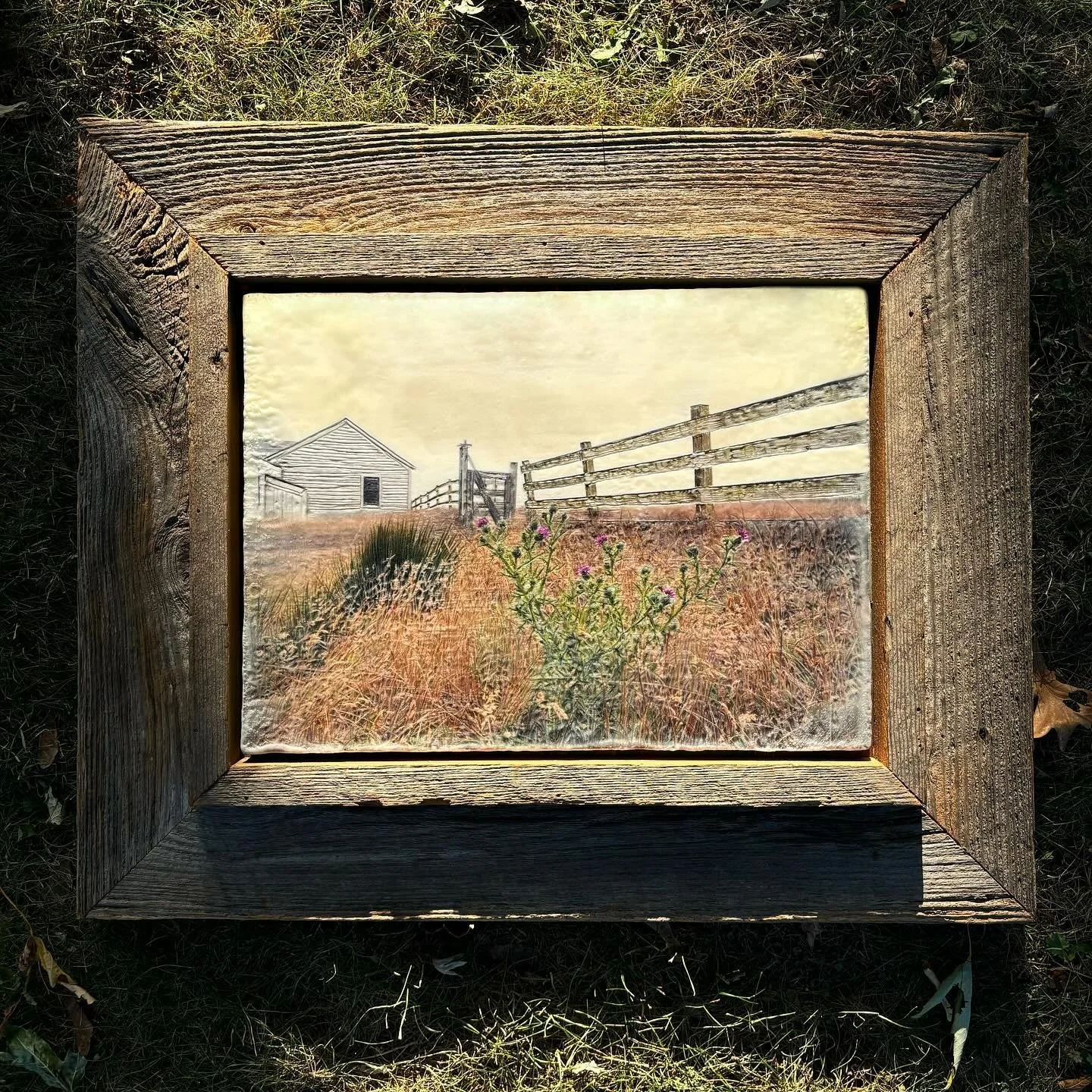 New encaustic piece of a quiet rural scene on the 150-year-old Pierce Point Ranch, a historic California coastal farmstead. I repurposed an old frame to echo the landscapes rustic charm. 

#encausticphotography #naturephotography #piercepointranch #c