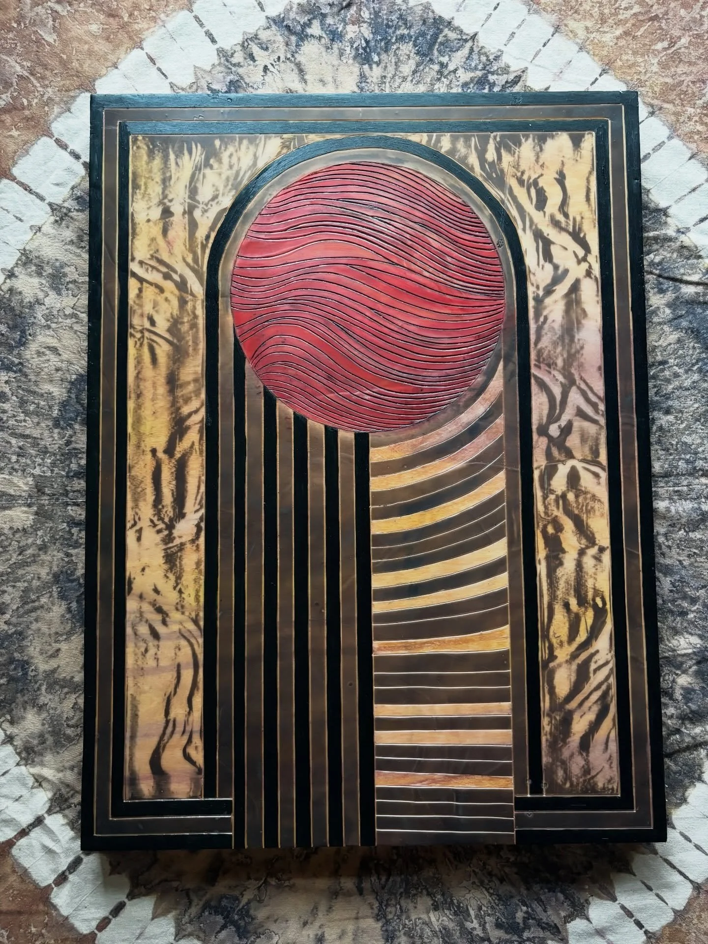 Red Planet. Encaustics, oil paint, and pan pastels on 18x24&rdquo; board. 
#encaustic 
#encausticpainting 
#mnartist 
#mixedmedia