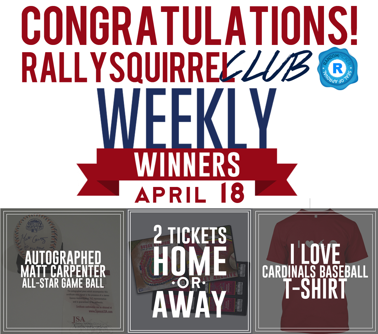 Congratulations to the winners! 