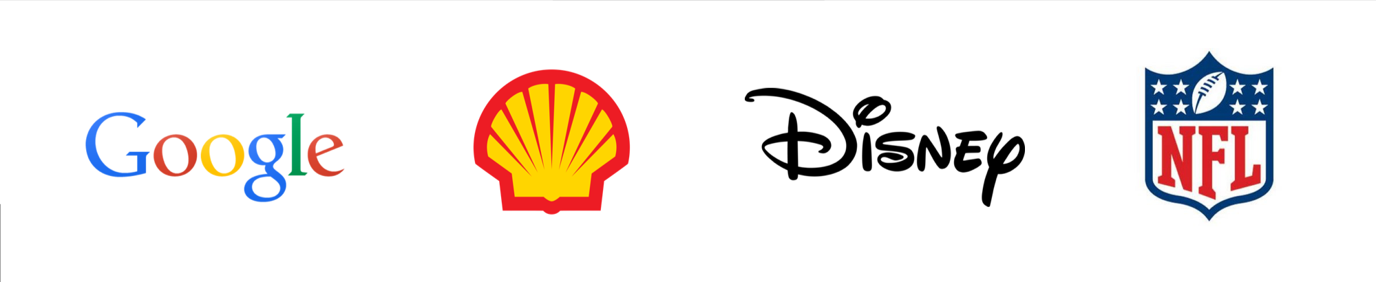 Google, Shell, Disney and NFL logos