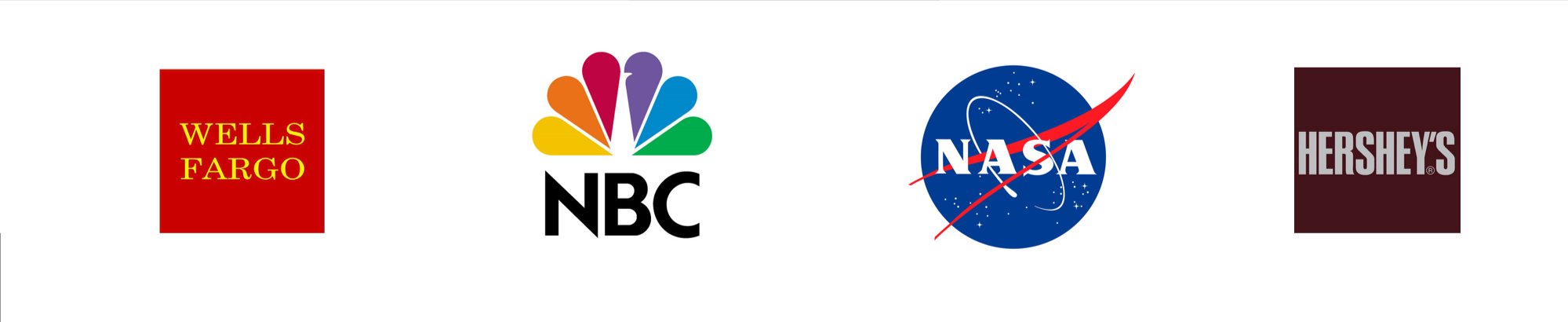 Wells Fargo, NBC, Nasa and Hershey's logo