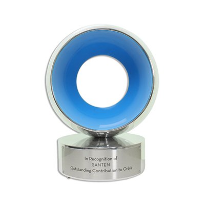 Orbis award with polished aluminium base