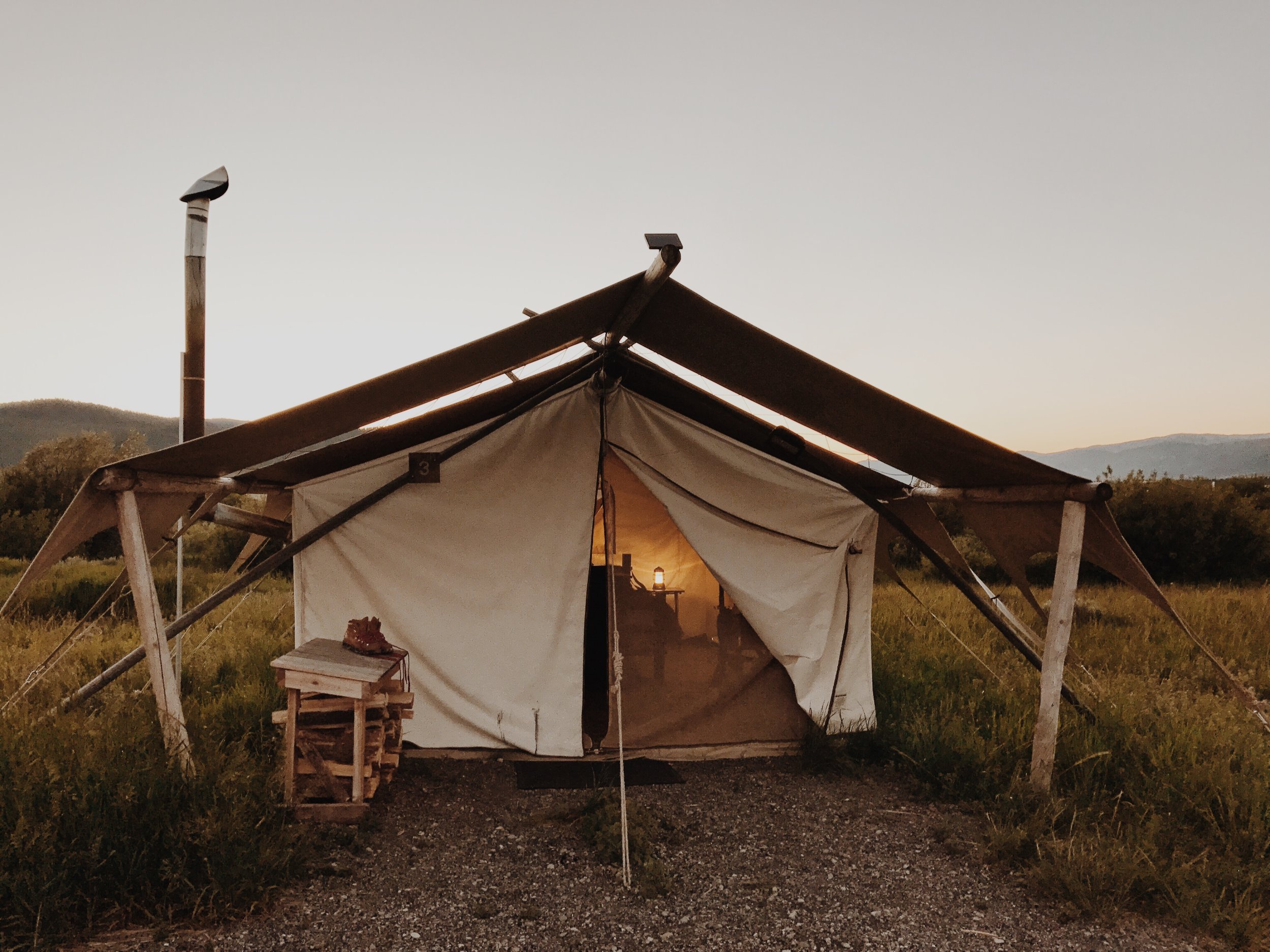 Highly recommend staying at Yellowstone Under Canvass. This was the dreamiest "camping" I have ever done. It was real chilly while we stayed and we got to put the wood burning stove to use and that was the coziest! 