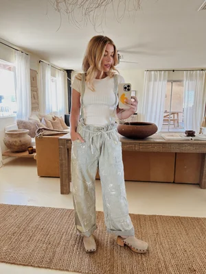 We the Free Stripe Pants with Suspenders — Aleksandra Zee