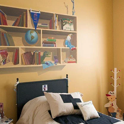 Boy's room with custom designed mural.