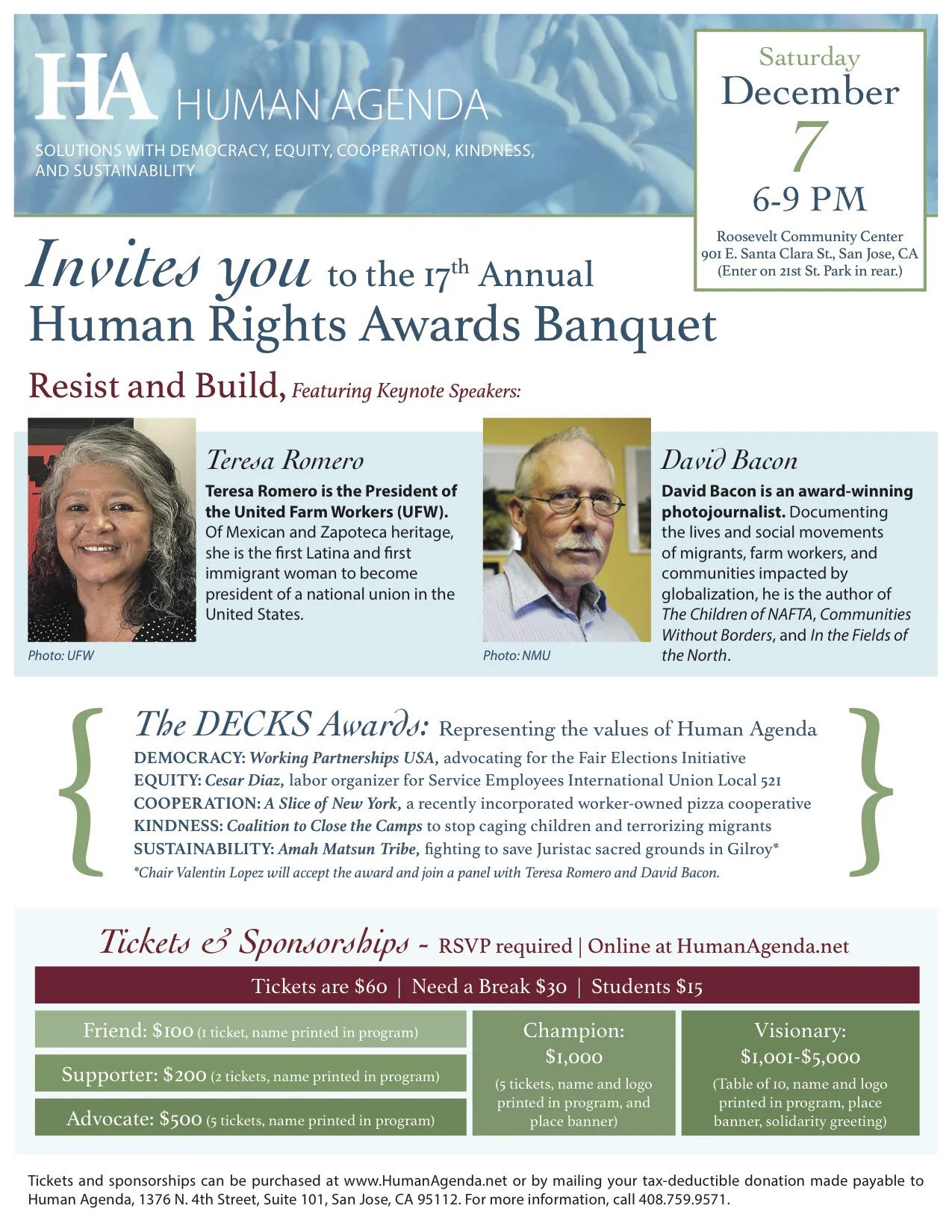 Tickets for 2018 Banquet