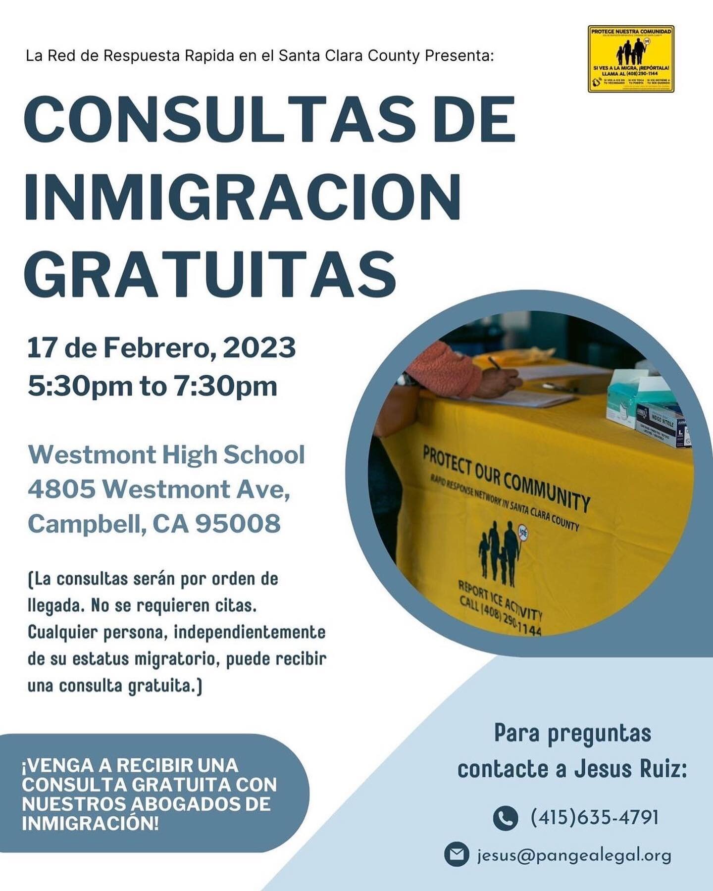 Consultas gratis de migraci&oacute;n Por favor manden a sus familias #sanjose #bayarea