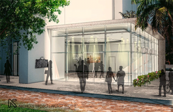 Met Square Rendering with Tequesta Site Enclosed in Glass