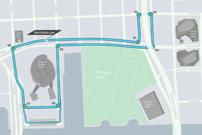 Course Track in Downtown Miami