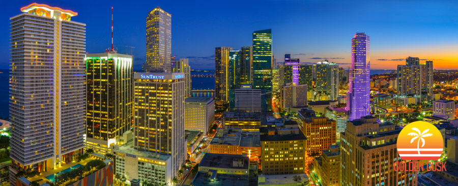 Golden Dusk Miami Night