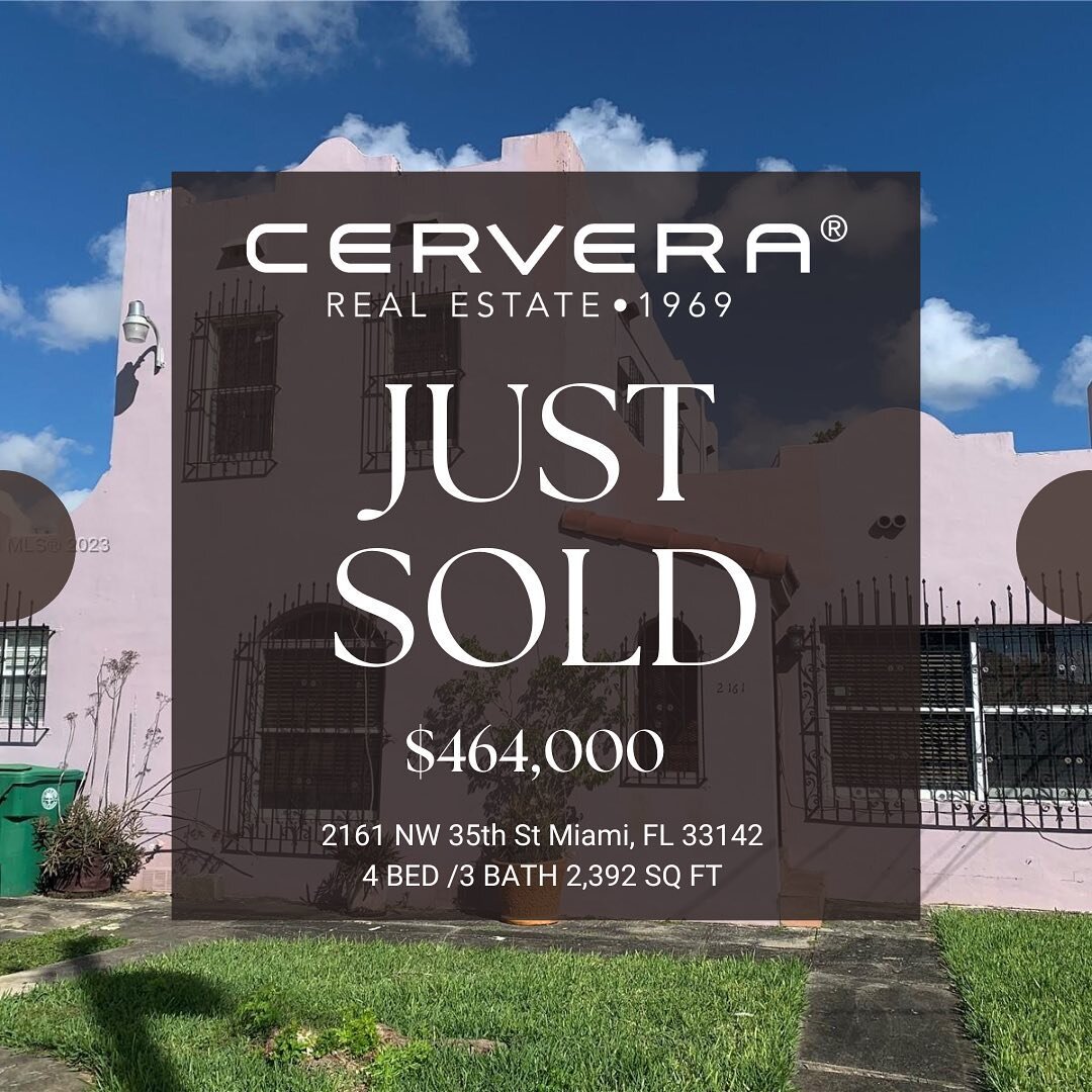 💥 JUST SOLD 💥
.
.
.
🏠 2161 NW 35th St Miami, FL
🛏 4 BD
🛁 3 BA

📐 2,153 SF

Price: $464,000
.
.
.
Contact me to see how I can add value to your real estate needs 📲 (954) 849-4257
.
.
.
#miami #miamirealestate #brickell #brickellrealestate #miam