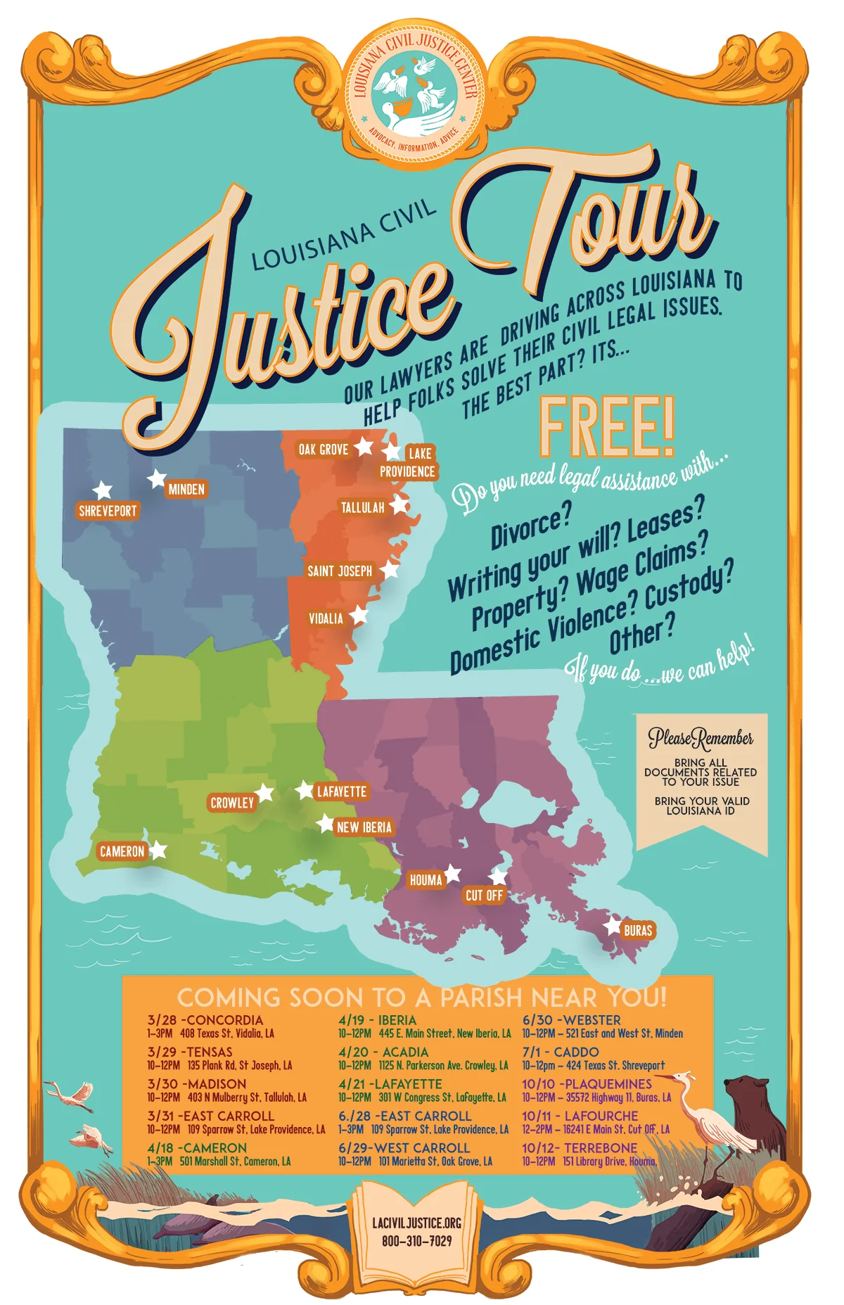 Louisiana Civil Justice Tour Poster