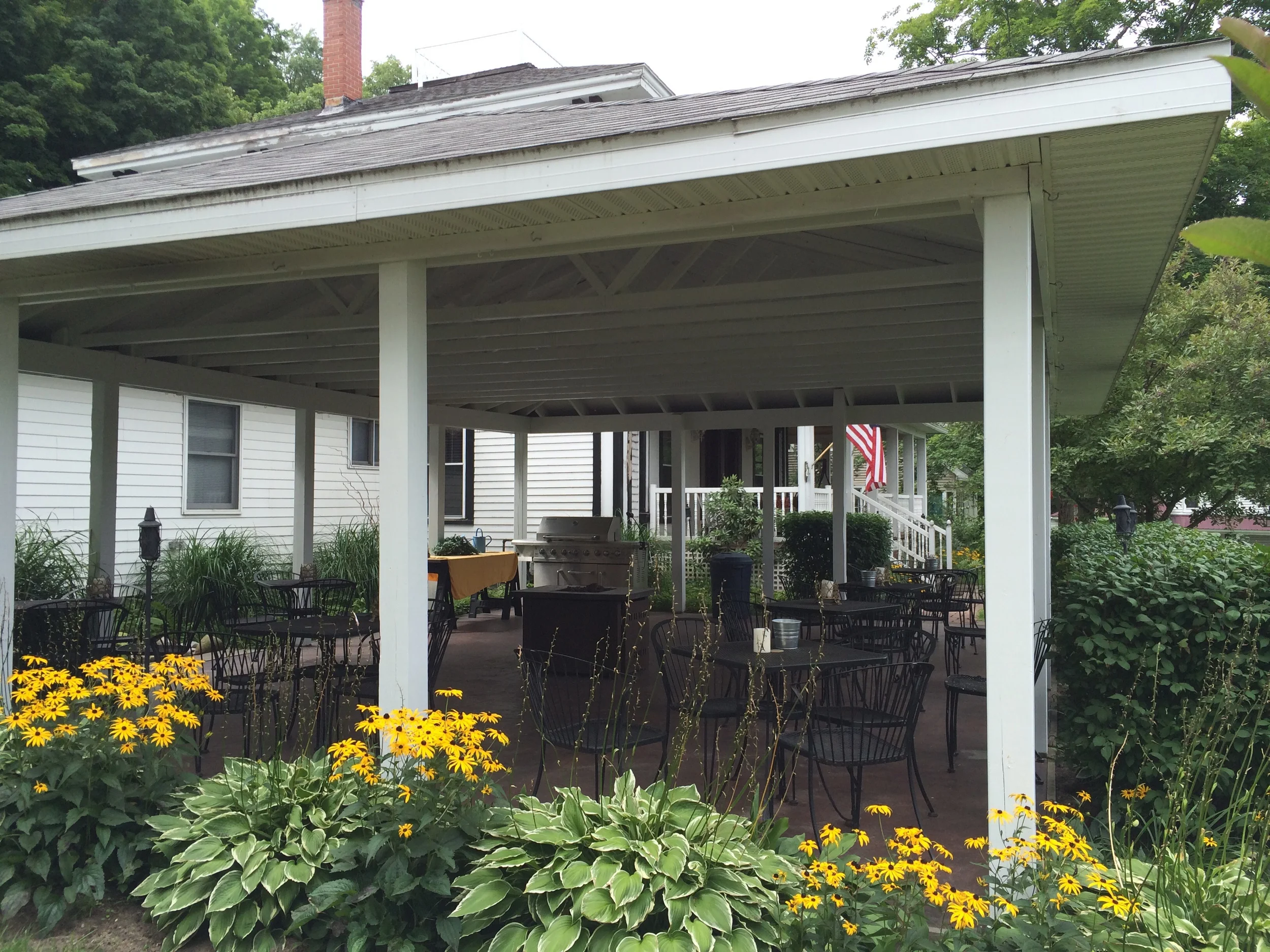 Outdoor BBQ area at the B&B