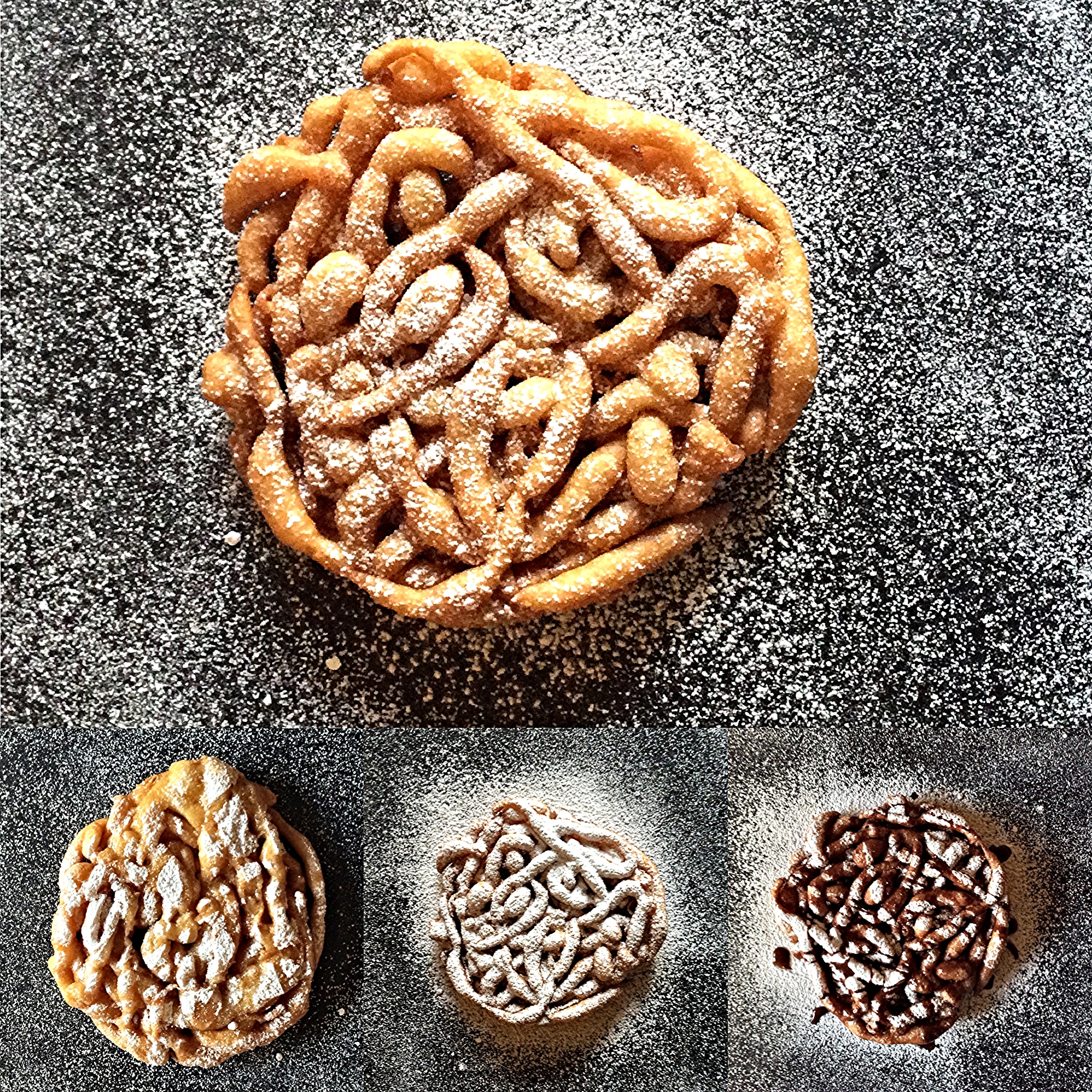  Classic Funnel Cake (lite)  Caramel Funnel Cake  Classic Funnel Cake  Chocolate Funnel Cake 