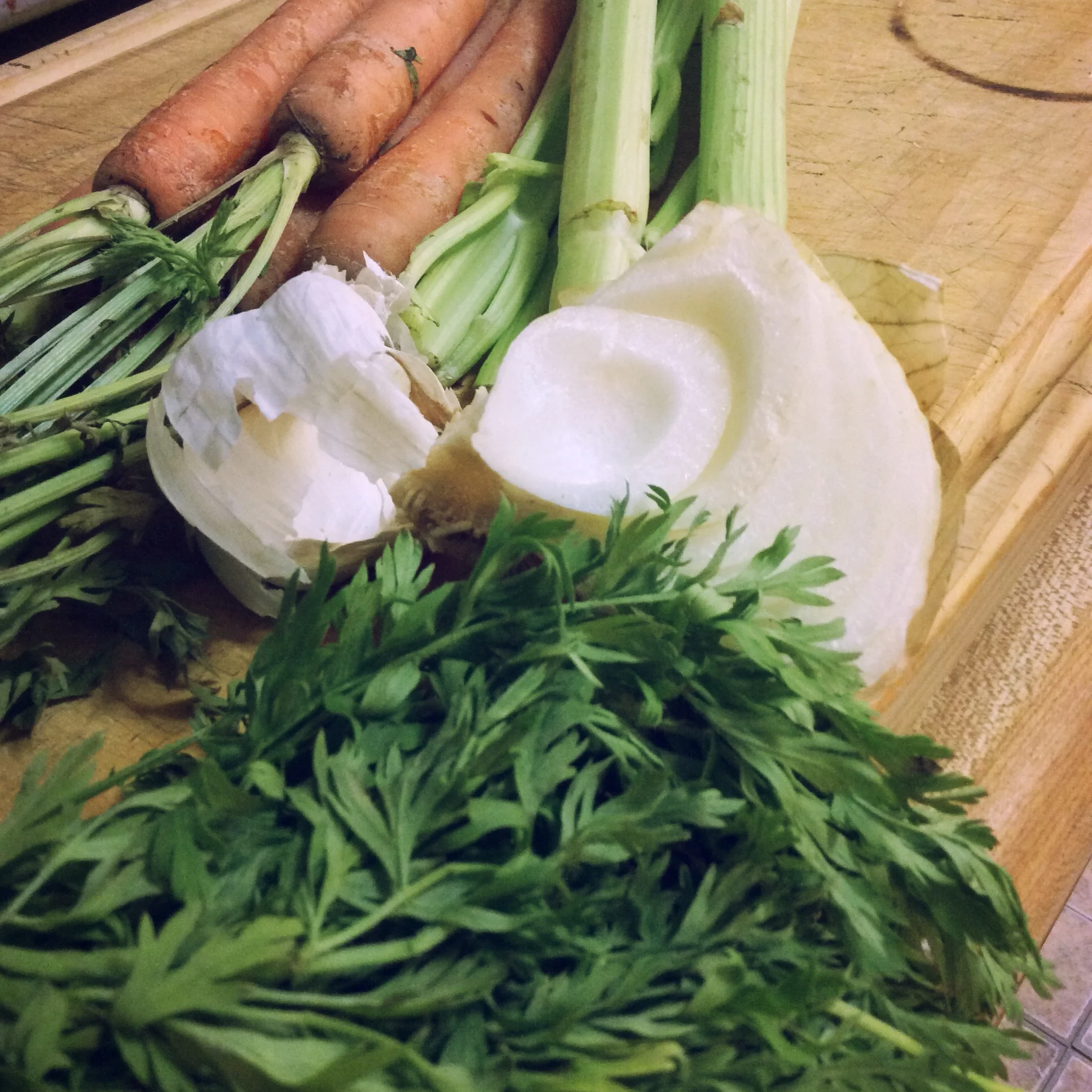 Hapless veggies, on the verge of compost