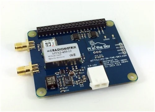 The Pi in the Sky add on board for the Raspberry Pi.