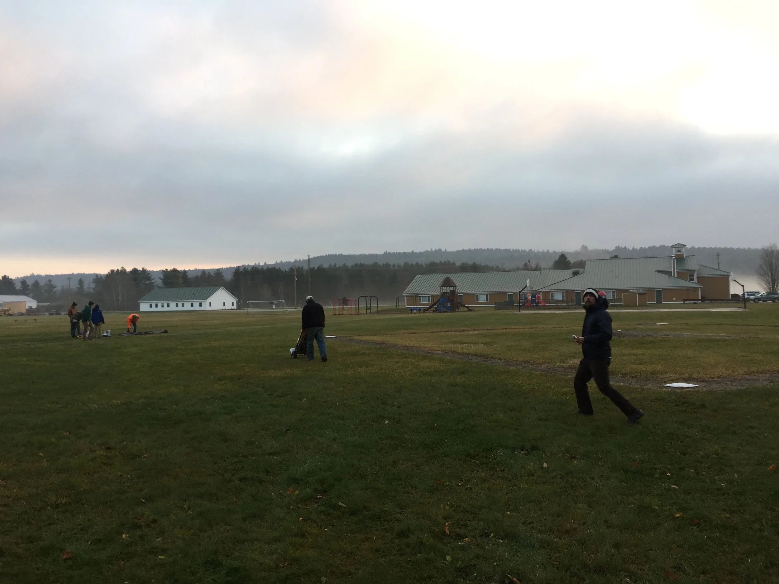  Arriving at our launch site at the Lowell Graded School, Lowell, VT. 