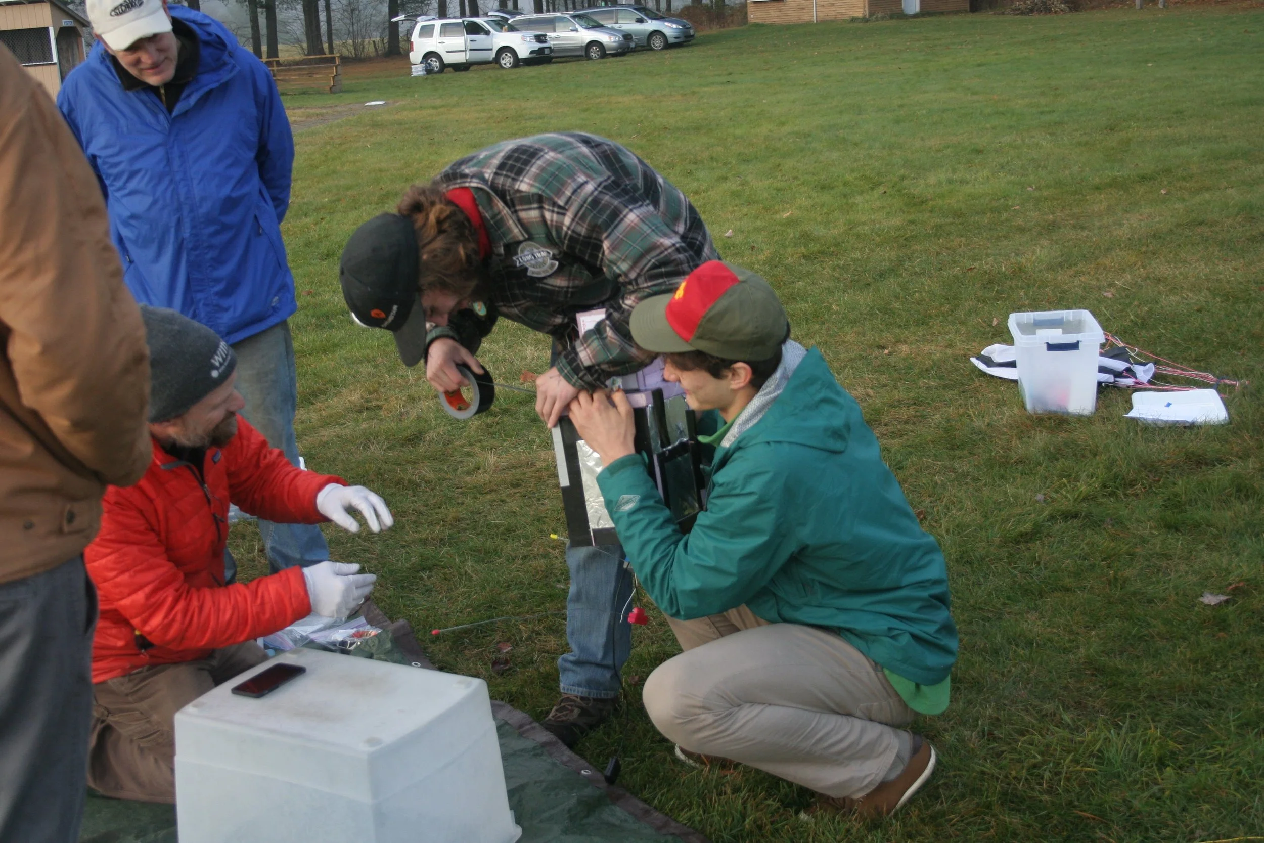  When in doubt, add more duct tape!  Students seal all of our HAB components into its protective shell. 