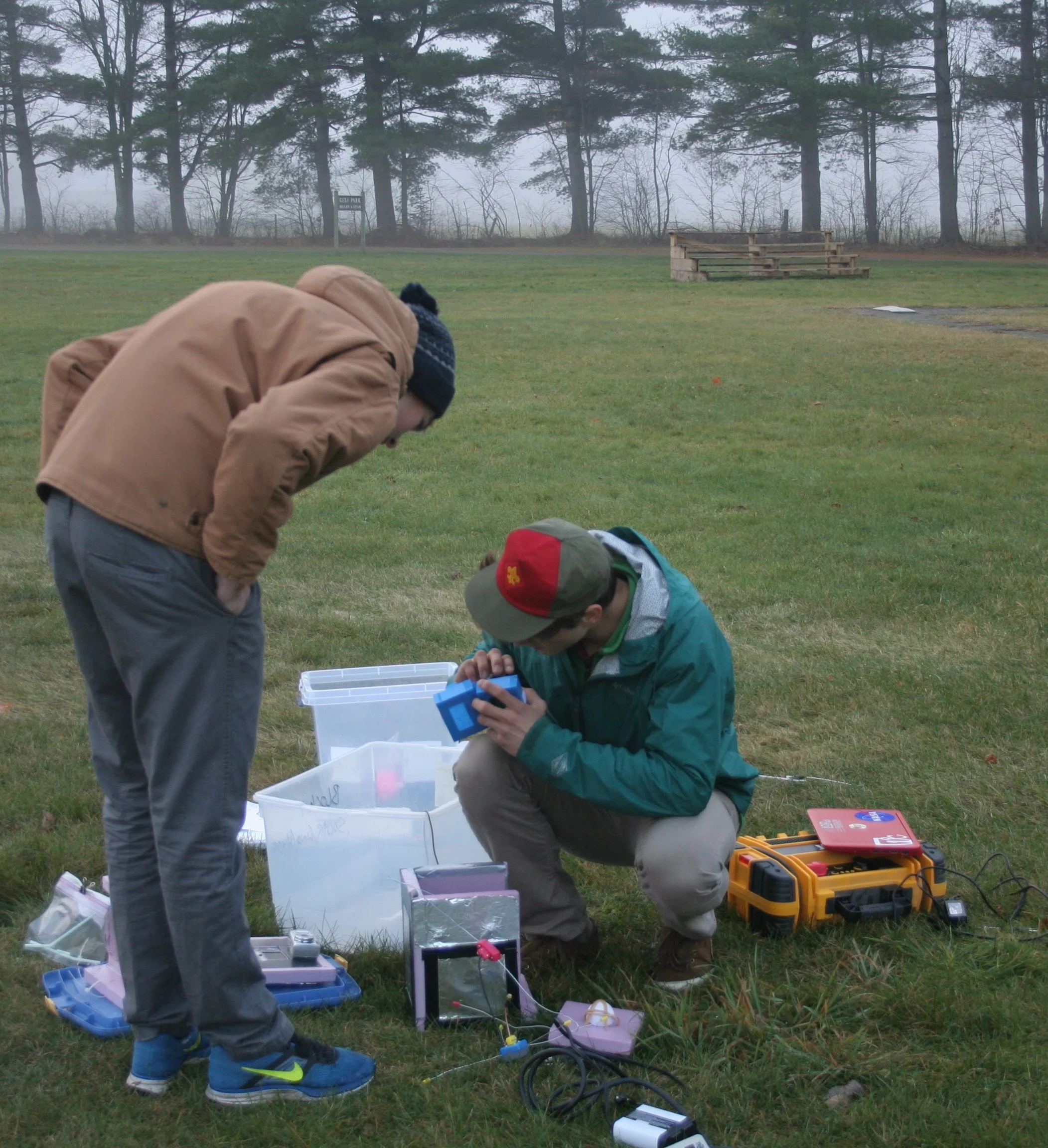 The balloon system required "some assembly". Students assemble the protective box around the Pi in the Sky payload computer.