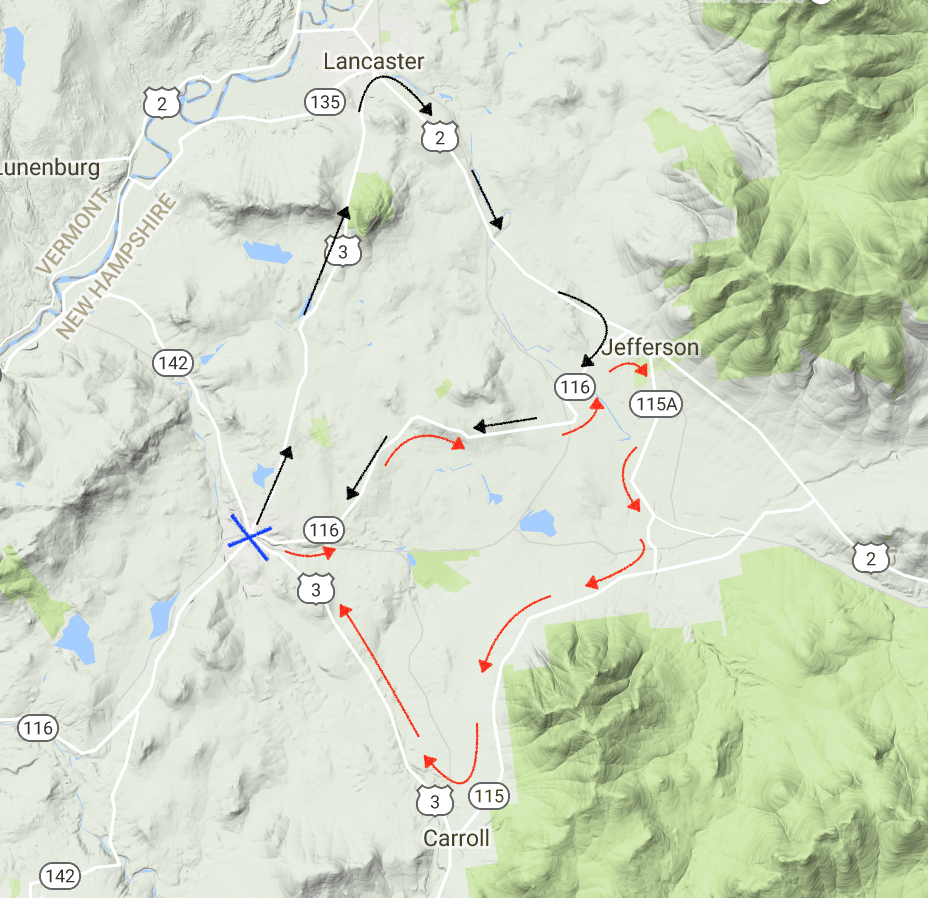  Search routes used to reacquire the payload box's signal. 
