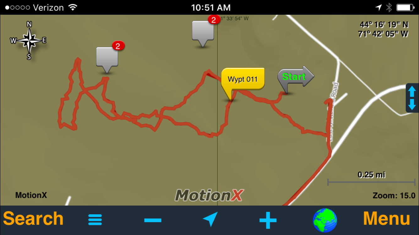 GPS track of our search on Saturday, November 19th.
