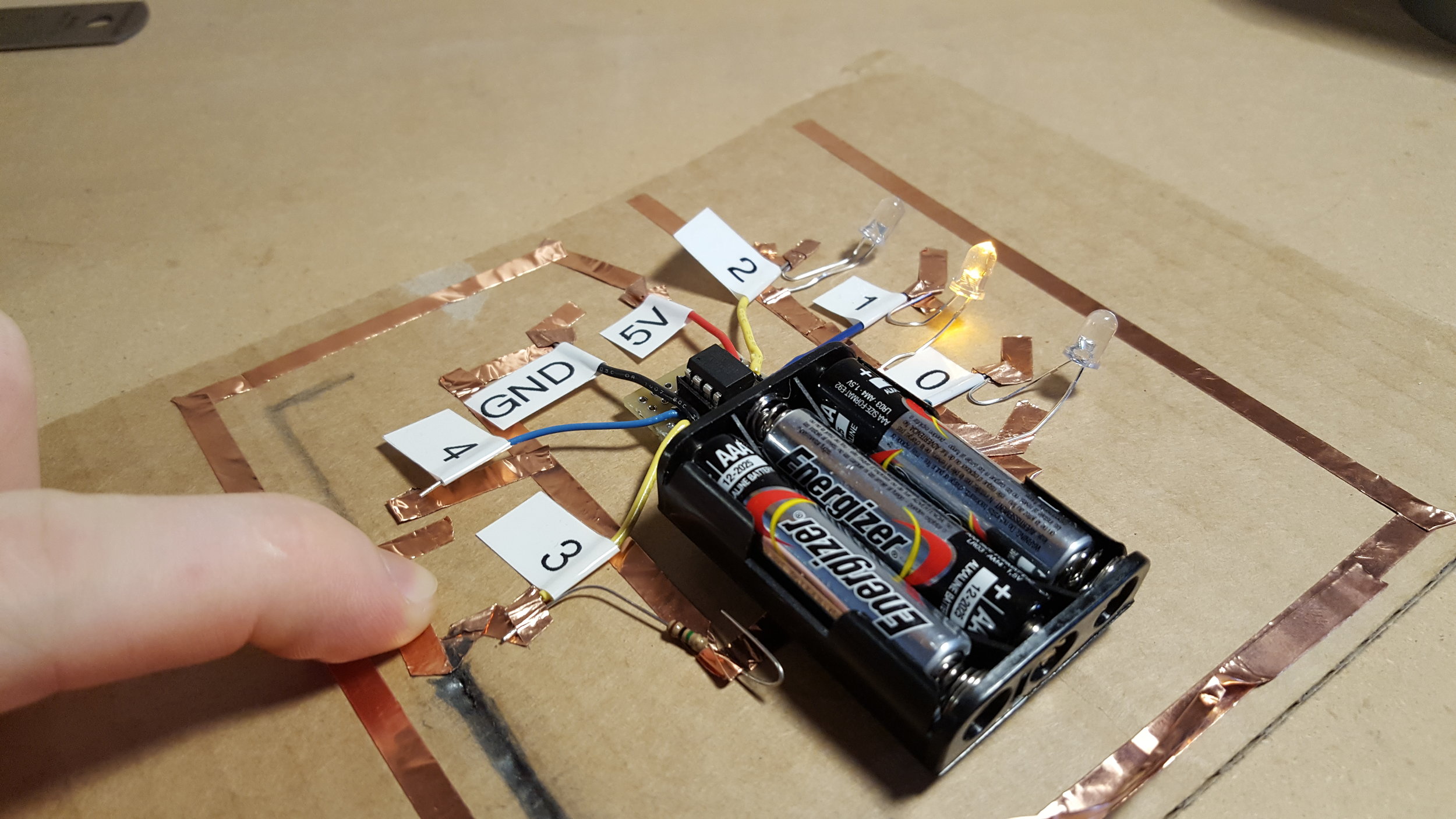   Controlling the LED blink rate with finger pressure  