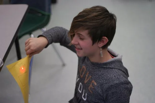  One student proud of her drawing 