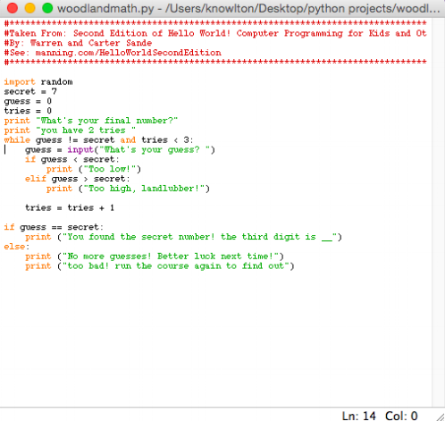  This little python script checked their math skills at the end of the course 