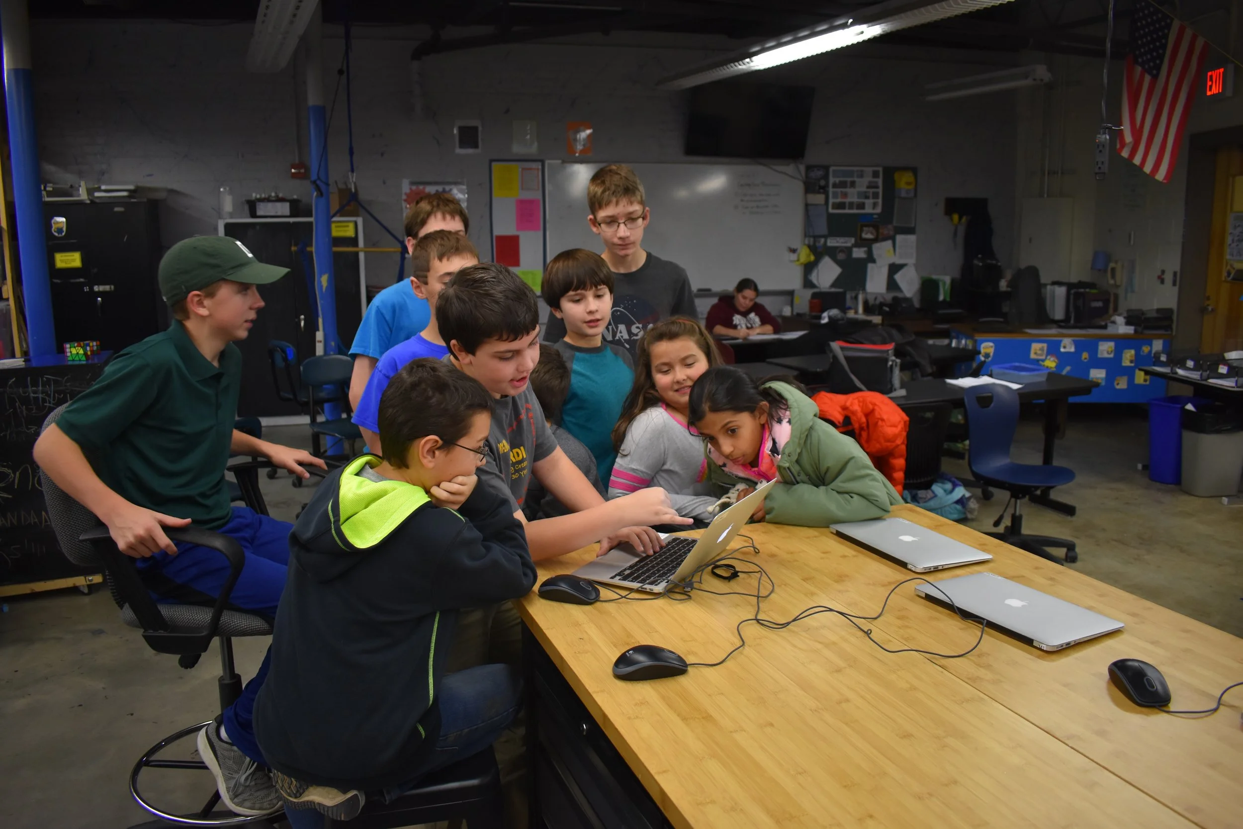 A 2nd year STEM Lab Explorer sharing his game with the group!