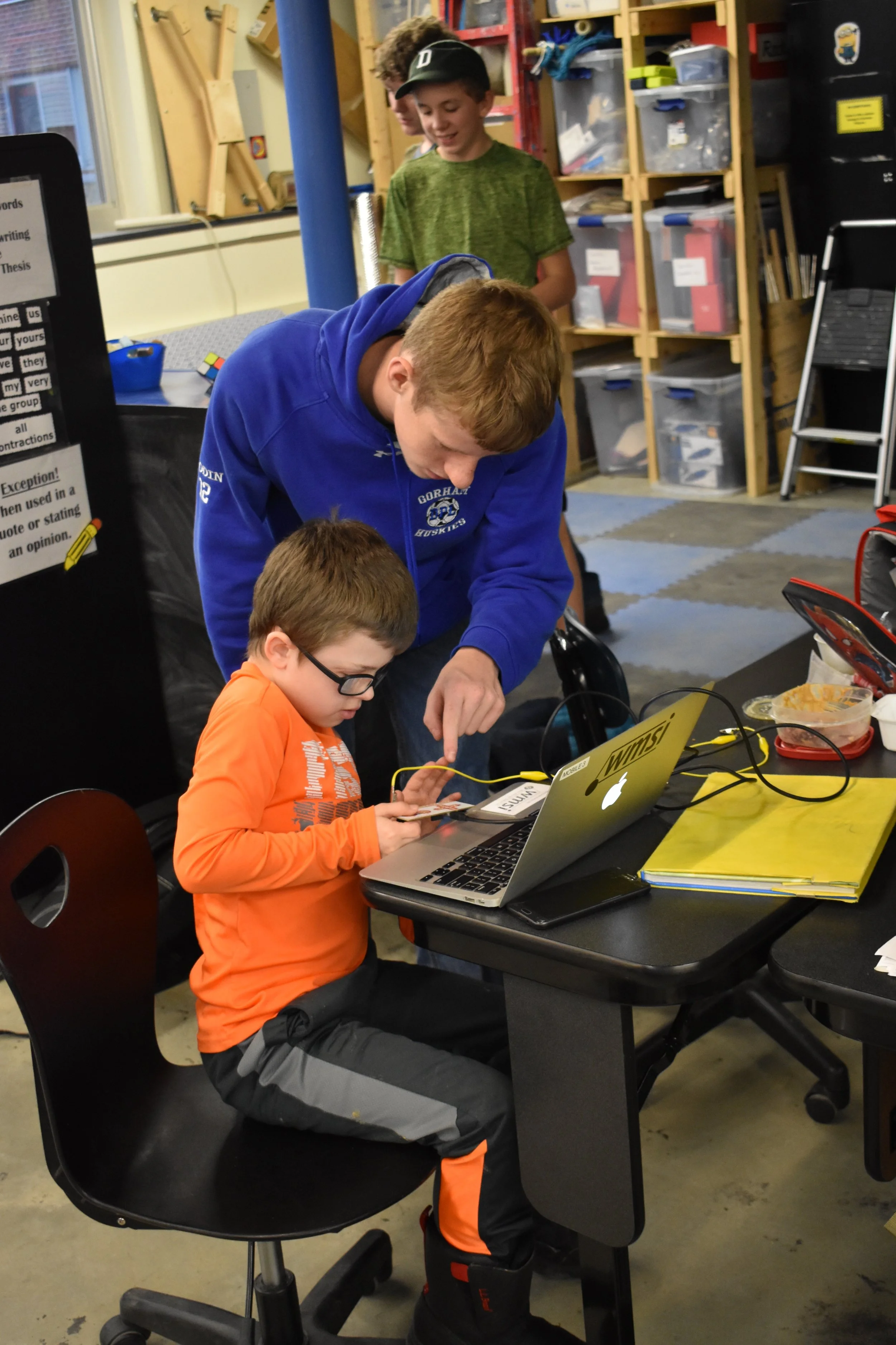  Helping a Gorham student with some pretty cool circuitry 