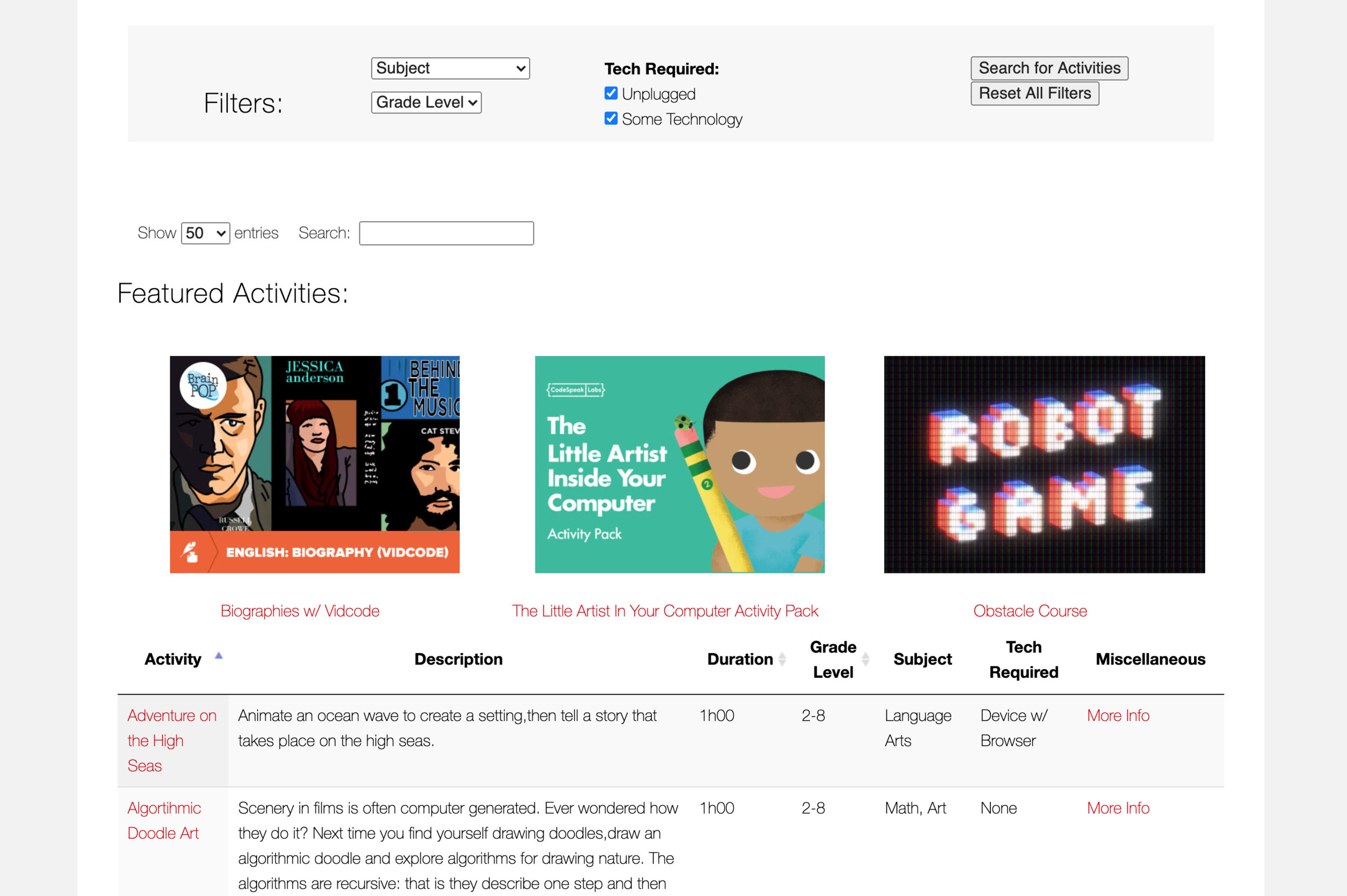   This version of the Computer Science Resource site was eventually expanded to include lessons from all STEM fields.  