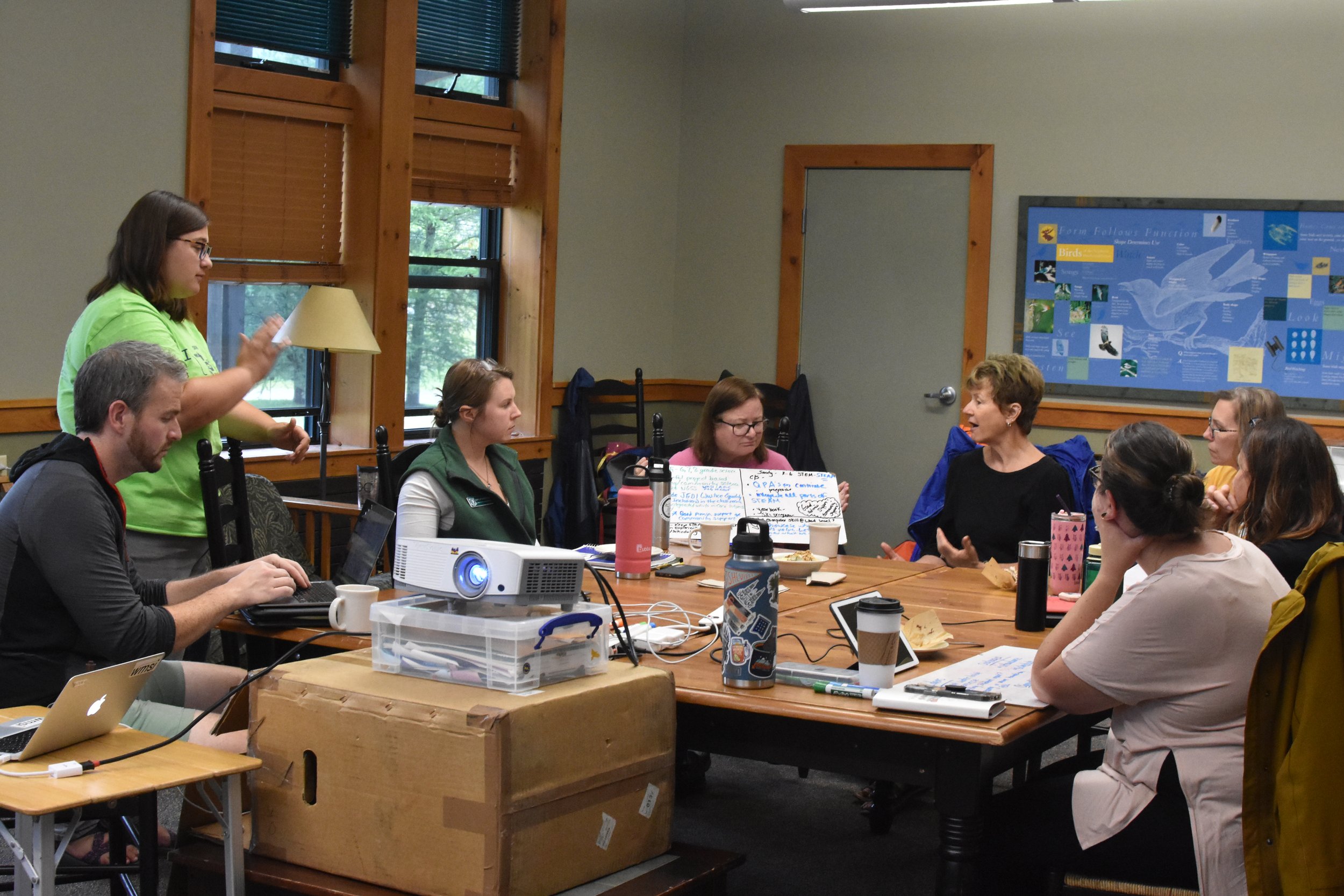  WMSI Staff and Partner teachers have a discussion around a table 