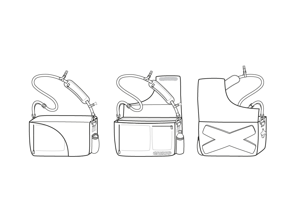 Messenger Bag Technical Illustration