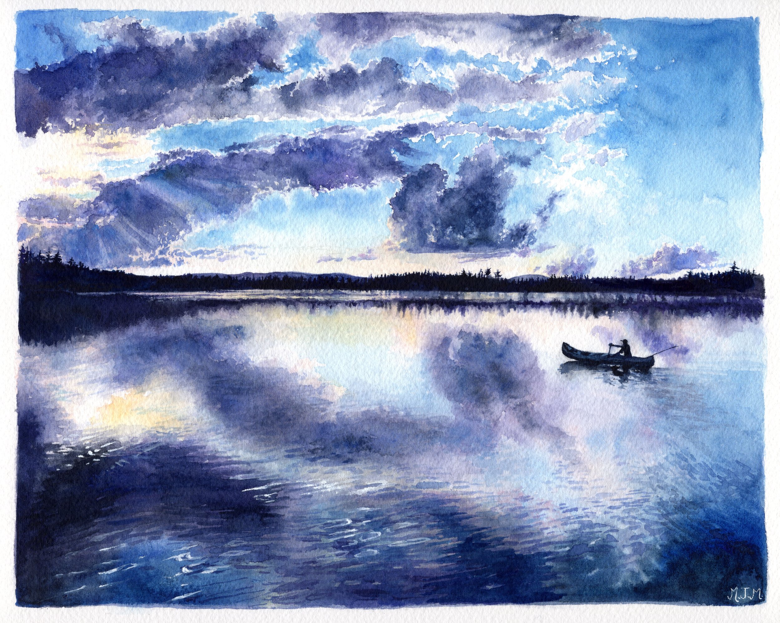 Jones Pond, Watercolor