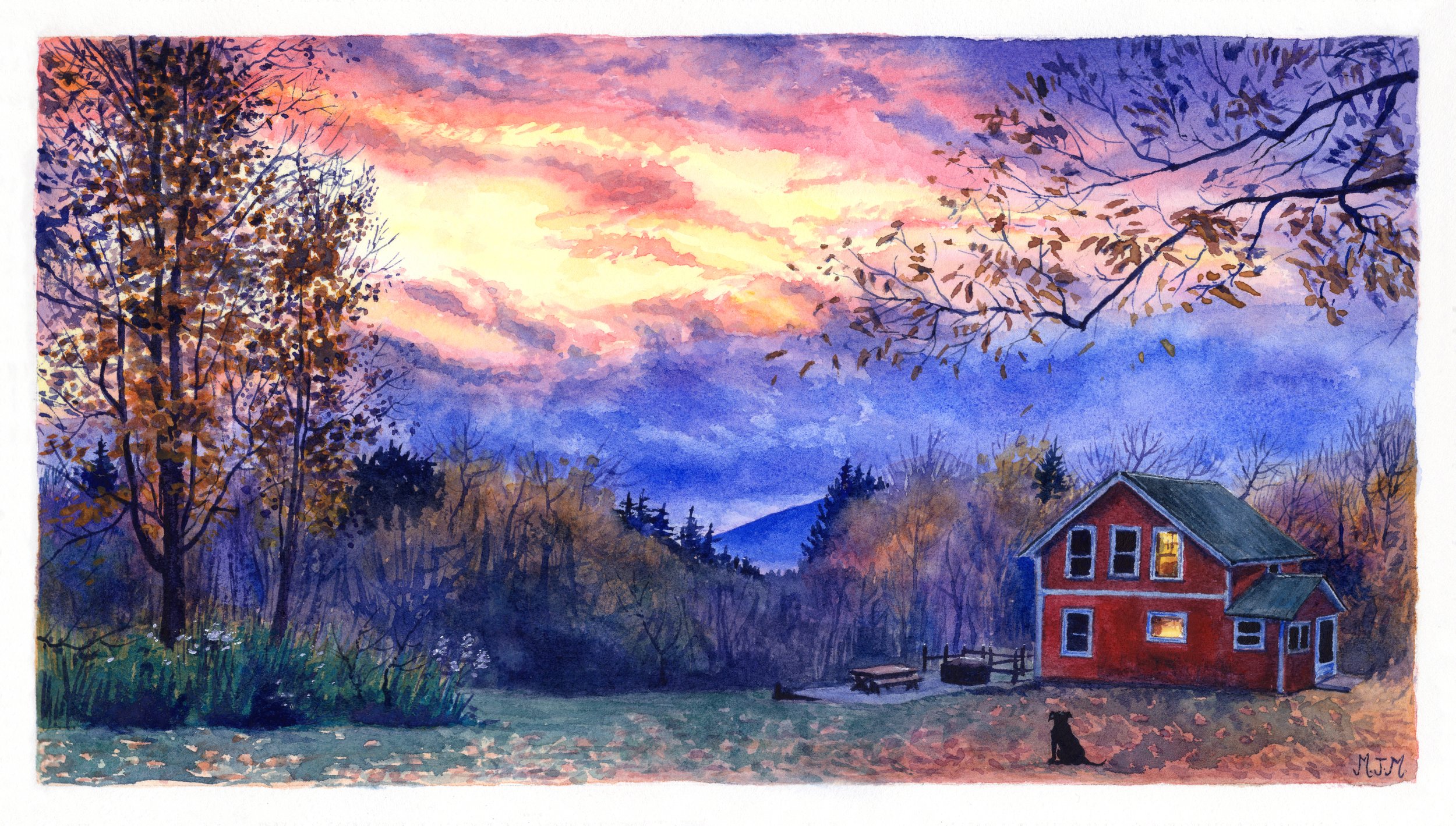 Adirondack Fall, Watercolor