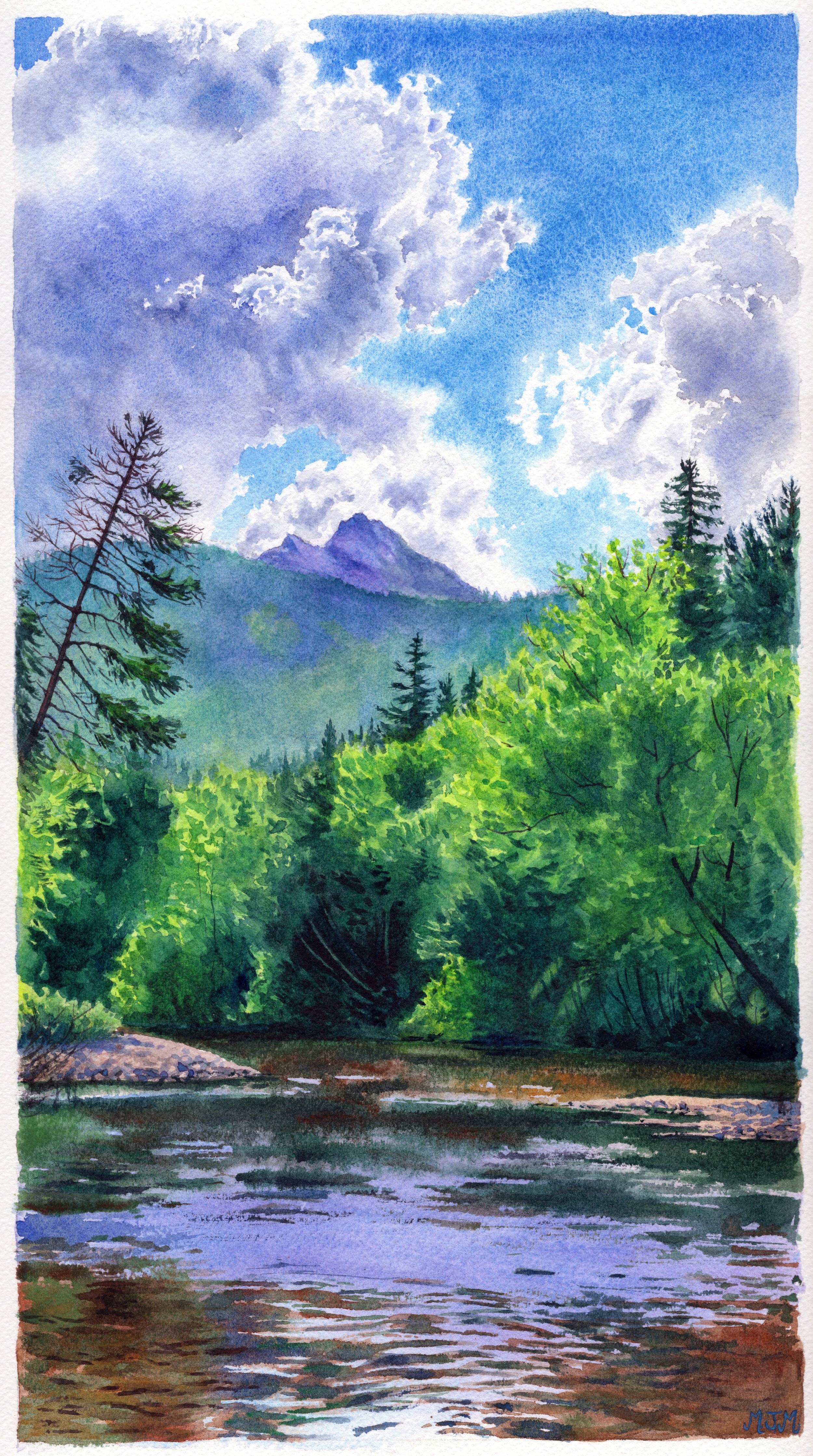 Chocorua - Heat Wave, Bartlett, NH, Watercolor