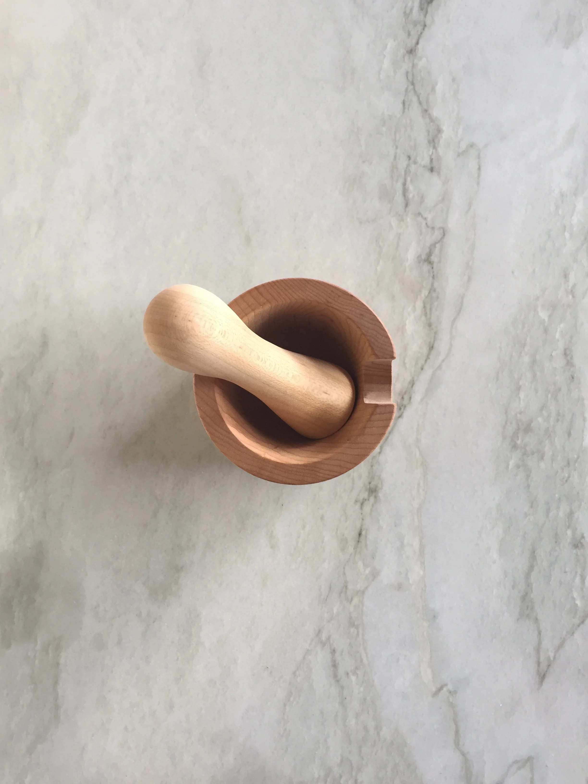 Top View Mortar and Pestle