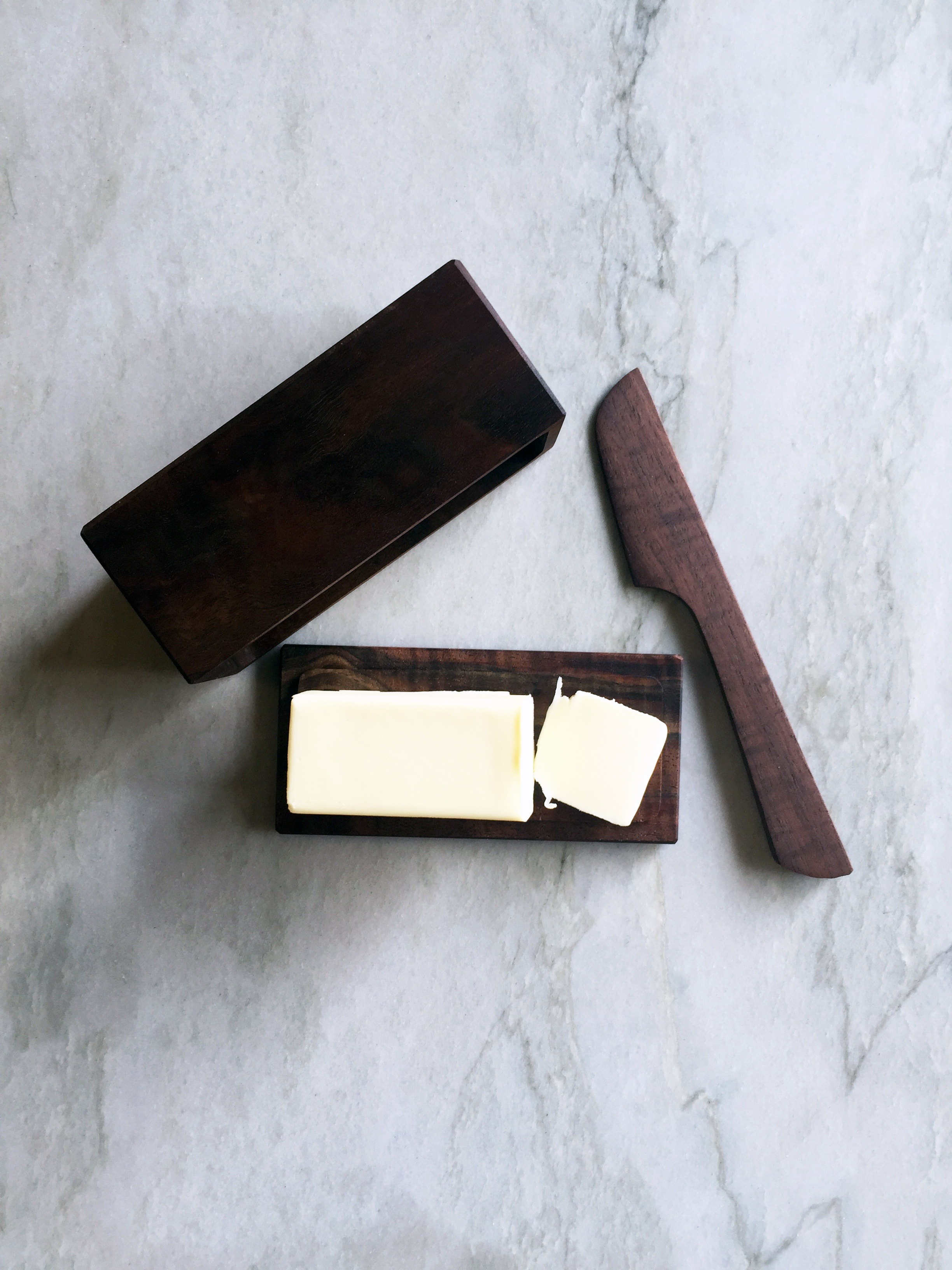 Butter Dish Top With Knife Oregon Black Walnut