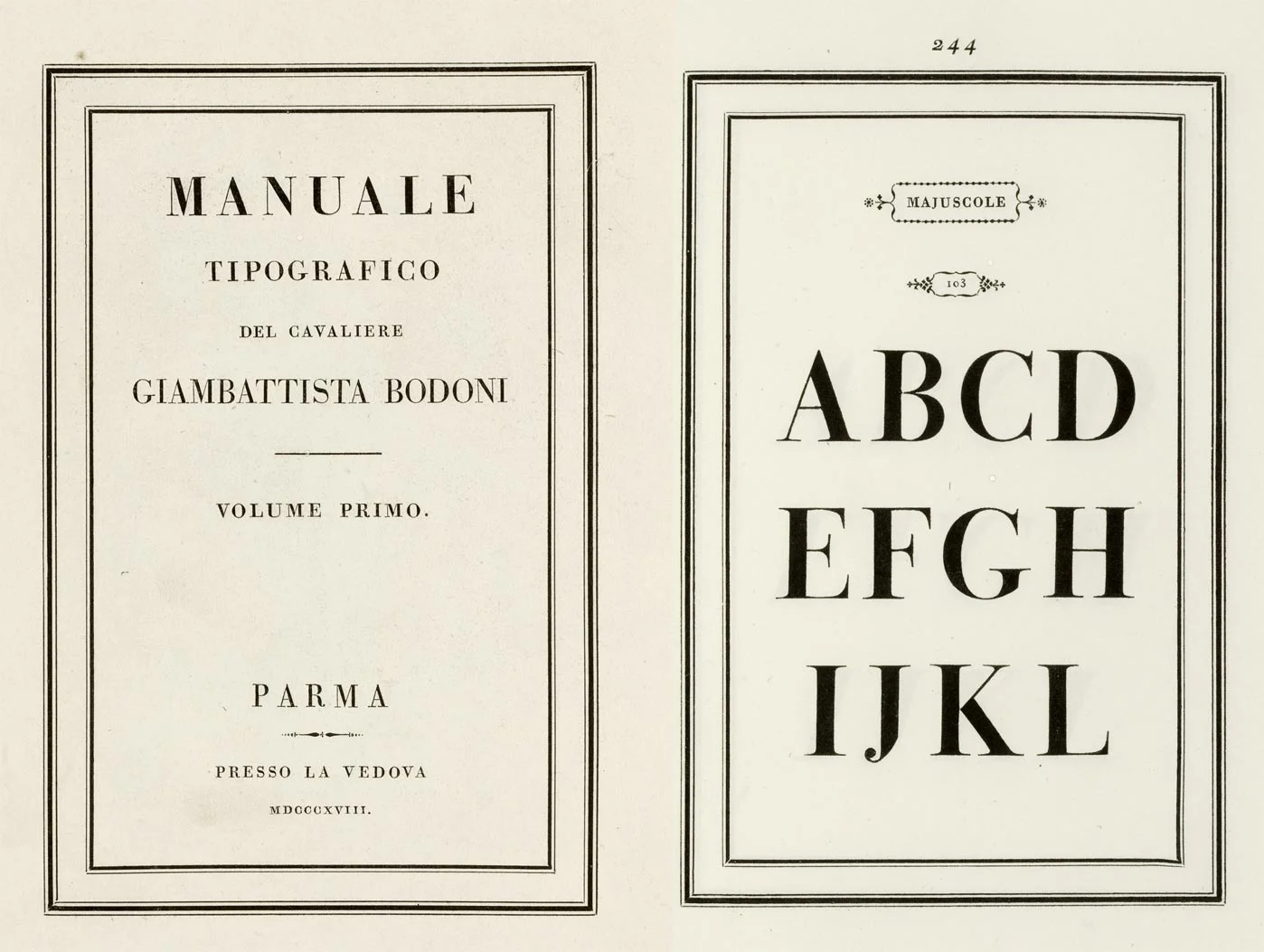 Giambattista Bodoni's Manuale Tipografico
