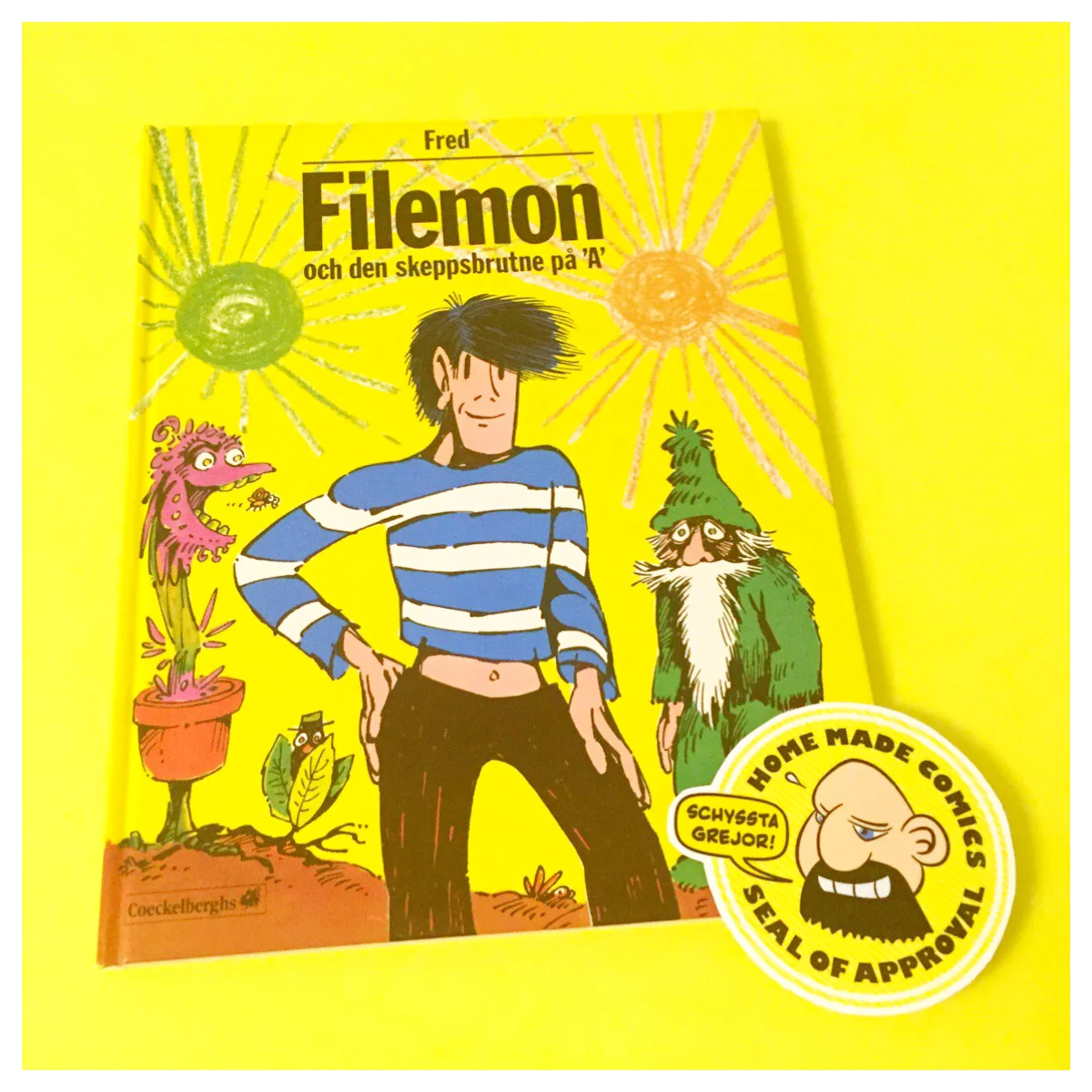 Home Made Comics Seal of Approval #166. Filemon och den skeppsbrutne på ’A’ av Fred utgiven av Coeckelberghs 1979.