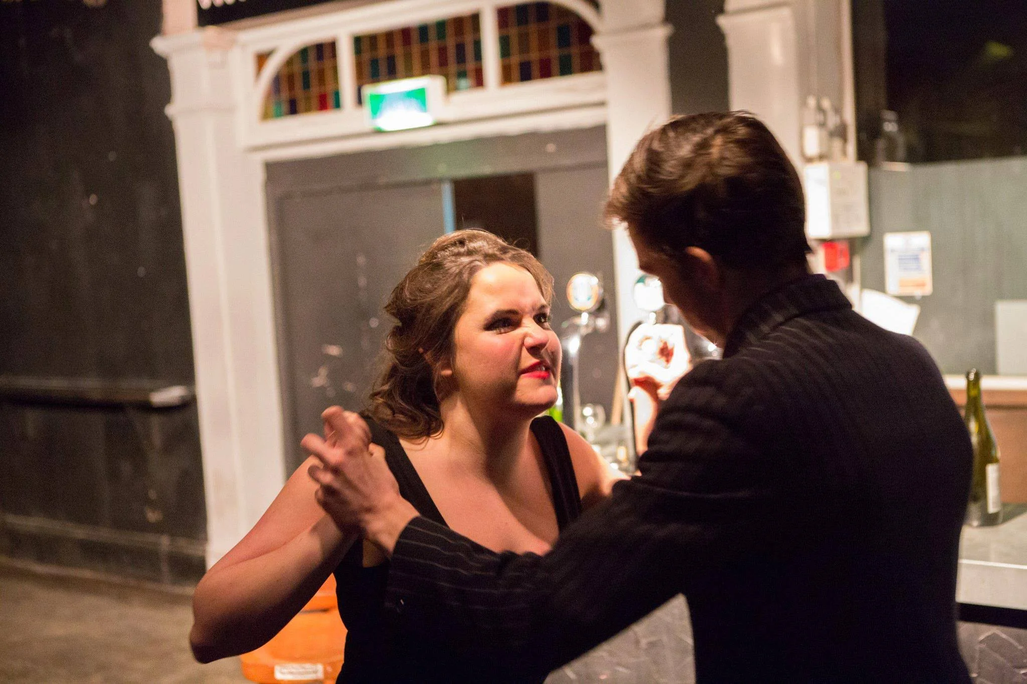 Emily as Lucy Lockit, with Scott Richardson as Mr Lockit in The Beggars Opera (King's Opera, 2012)