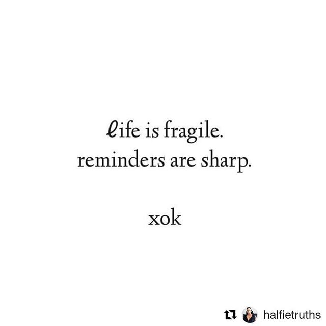 @halfietruths finding the right words as always. Repost. ・・・
do it all.
say it all.
don't be afraid to put yourself out there.
take risks.
fail.
get back up.
love.
forgive.
love again.
live.
live. the journey is shorter than you think //xok
--
The un