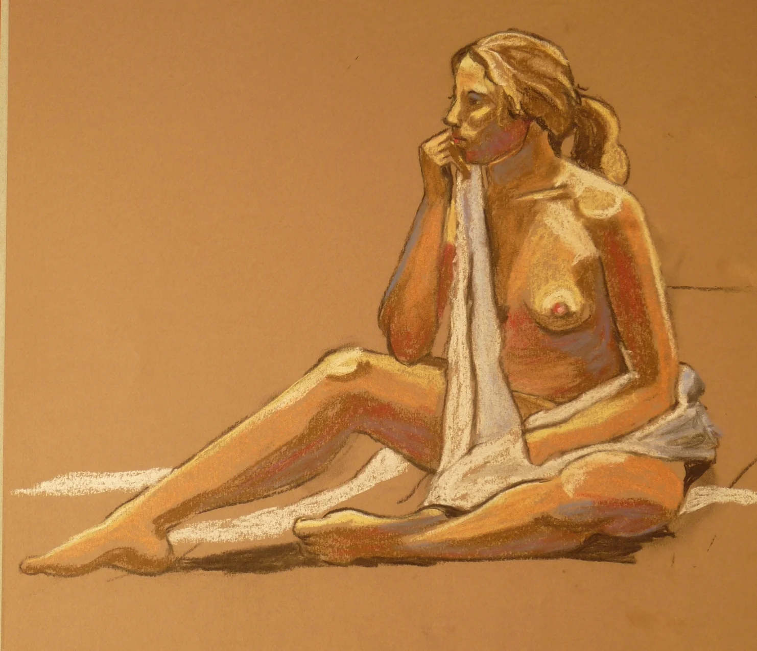 Nude with drapery