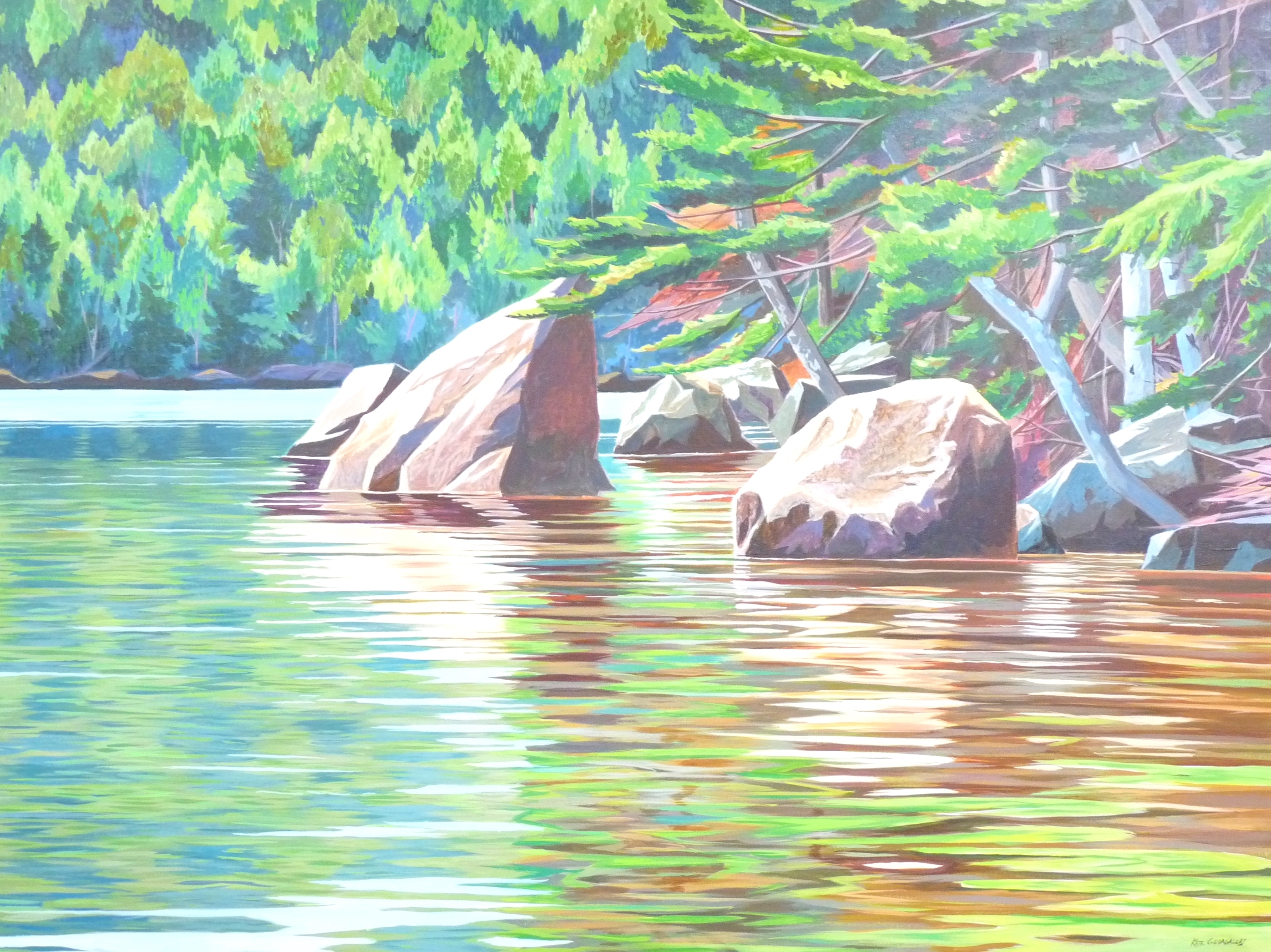 My Island, Loonsong, acrylic 48" x 36"