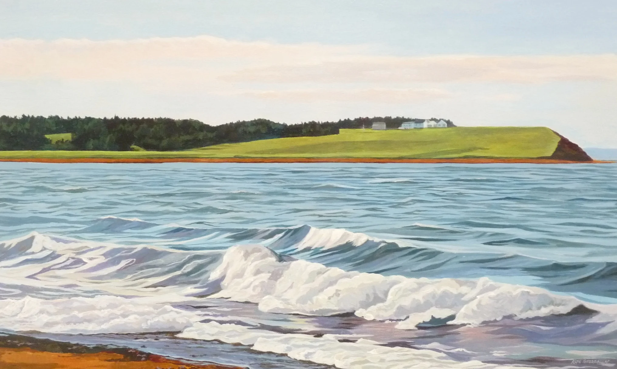 Shoreline, Pomquet Beach, acrylic 20 x 36"