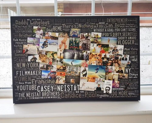 Casey Neistat Photo Collage Canvas - Red Canvas LTD