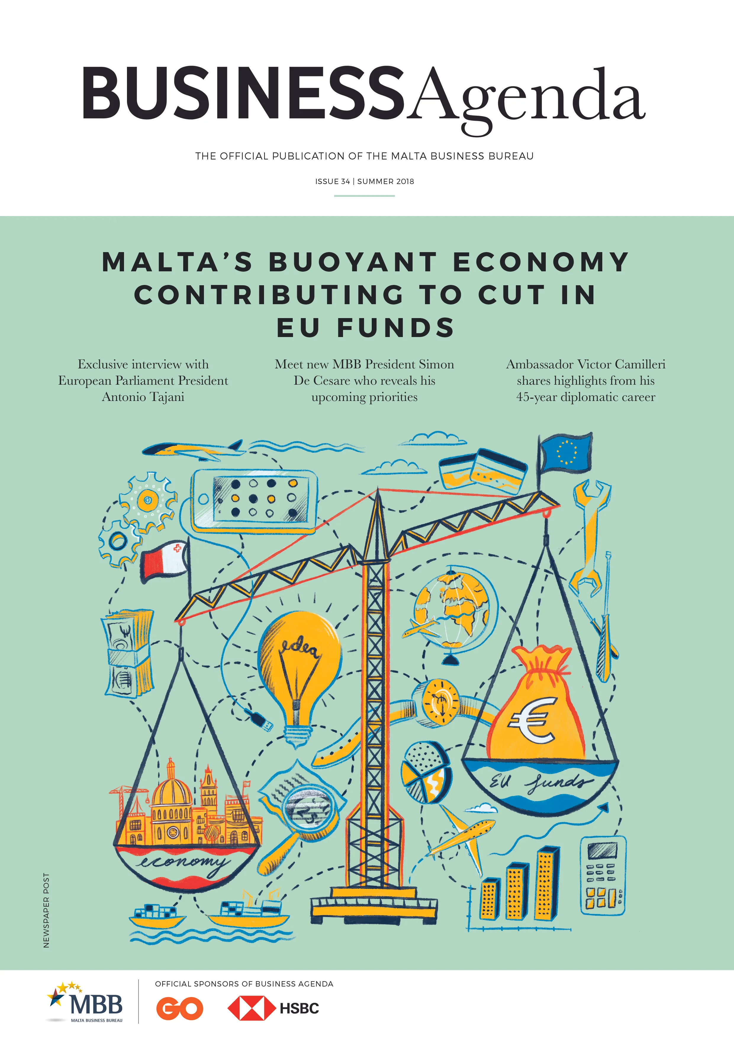 Illustrated Cover for Business Agenda Malta 2018