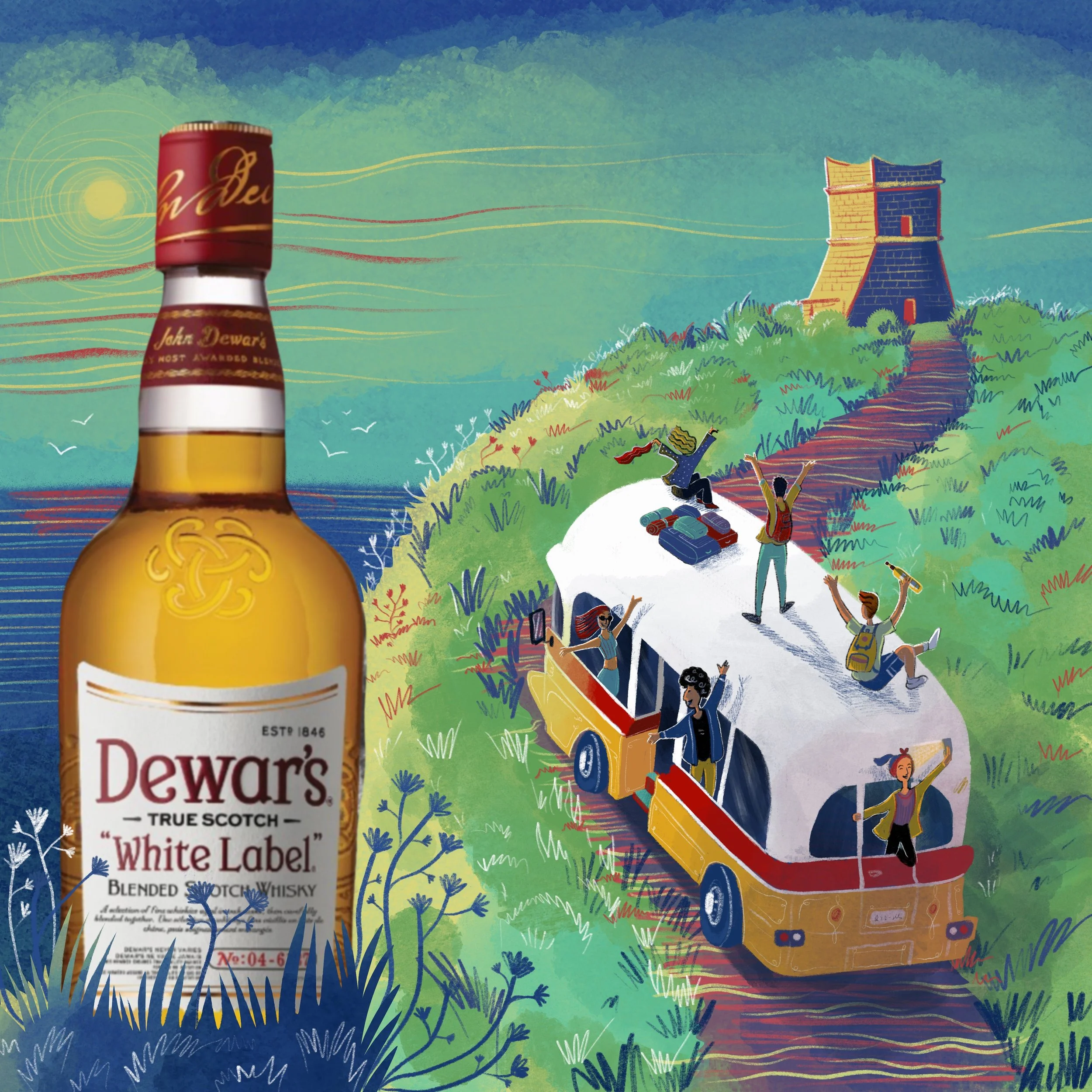 Each illustration has some space left at the top where text was added later.